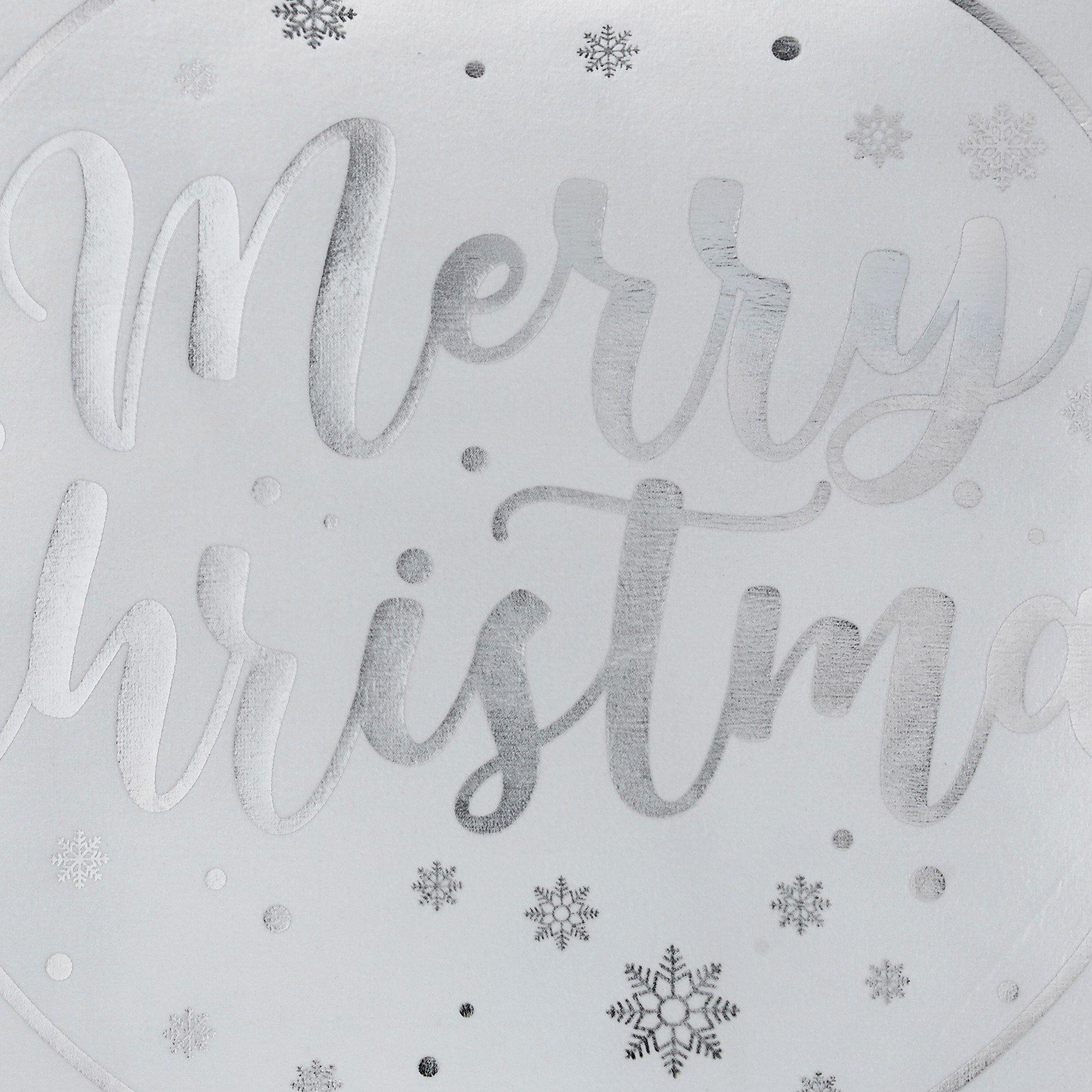 White - Alan Symonds - Merry Christmas Silver Christmas Cushion - 3