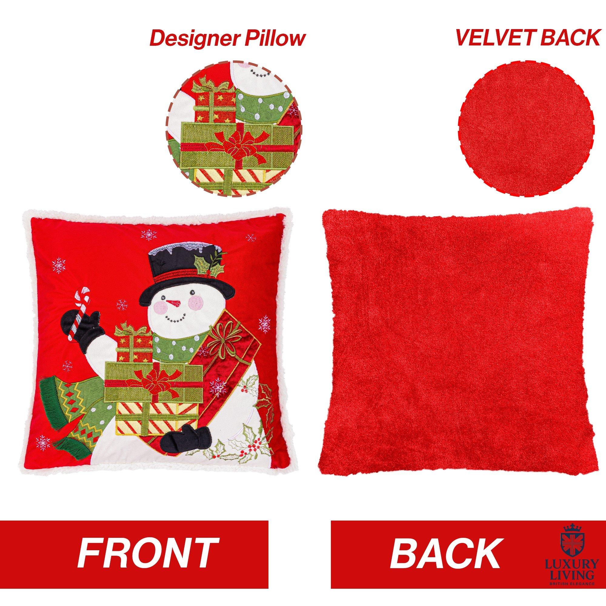 Multicolour - Alan Symonds - Christmas Snowman Cushion with Gifts and Candy Can - 4