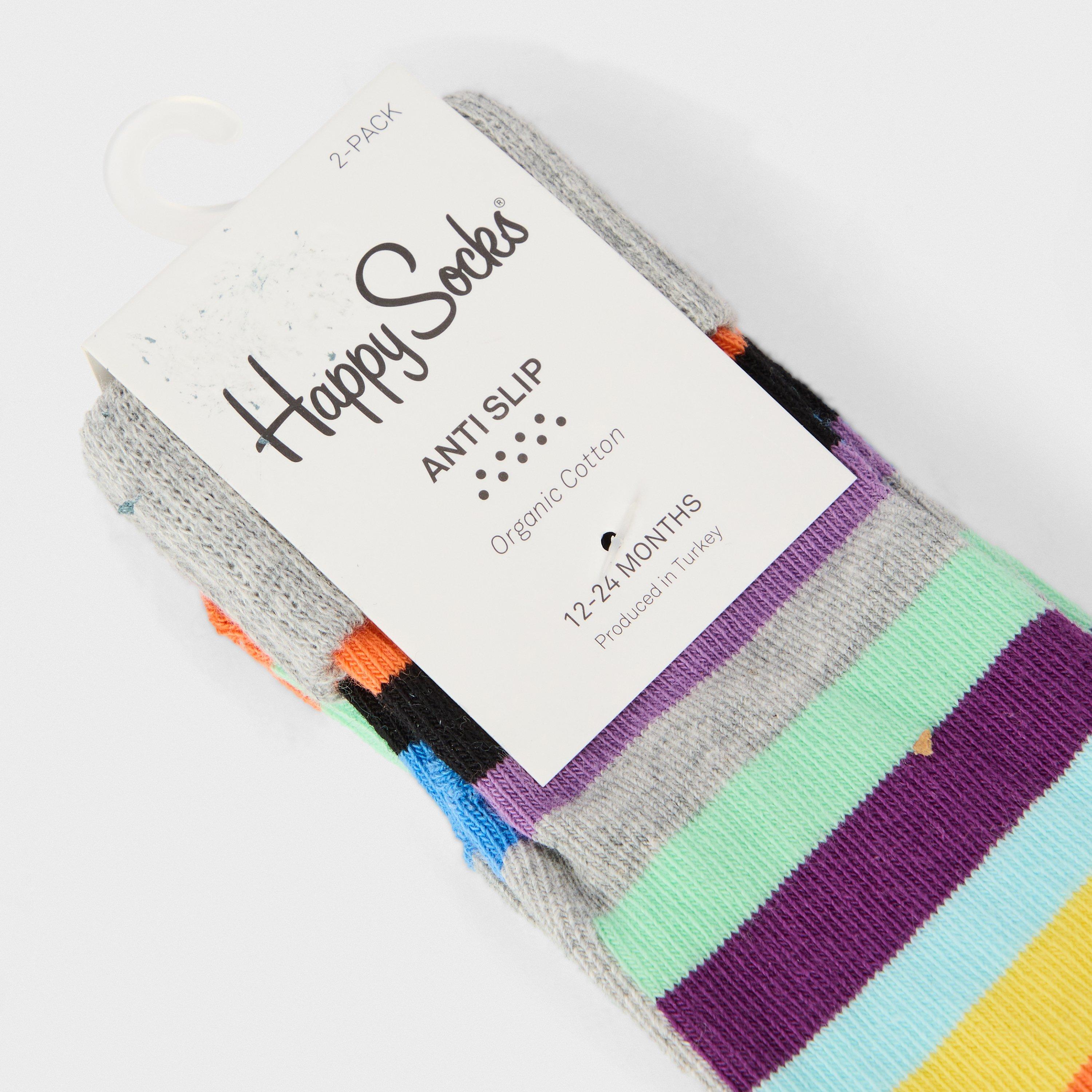 Grey - Happy Socks - 2P Strp Grp Sk In99 - 2