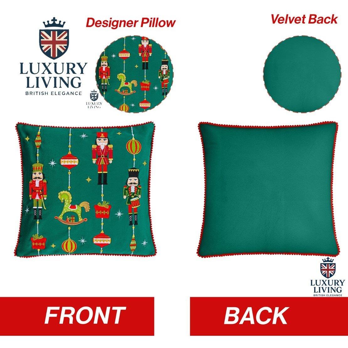 Multicolour - Alan Symonds - Embroidered Nutcracker Christmas Cushion - 4