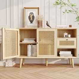 Urban Meuble Natural Rattan Bedside Cabinet with Drawer