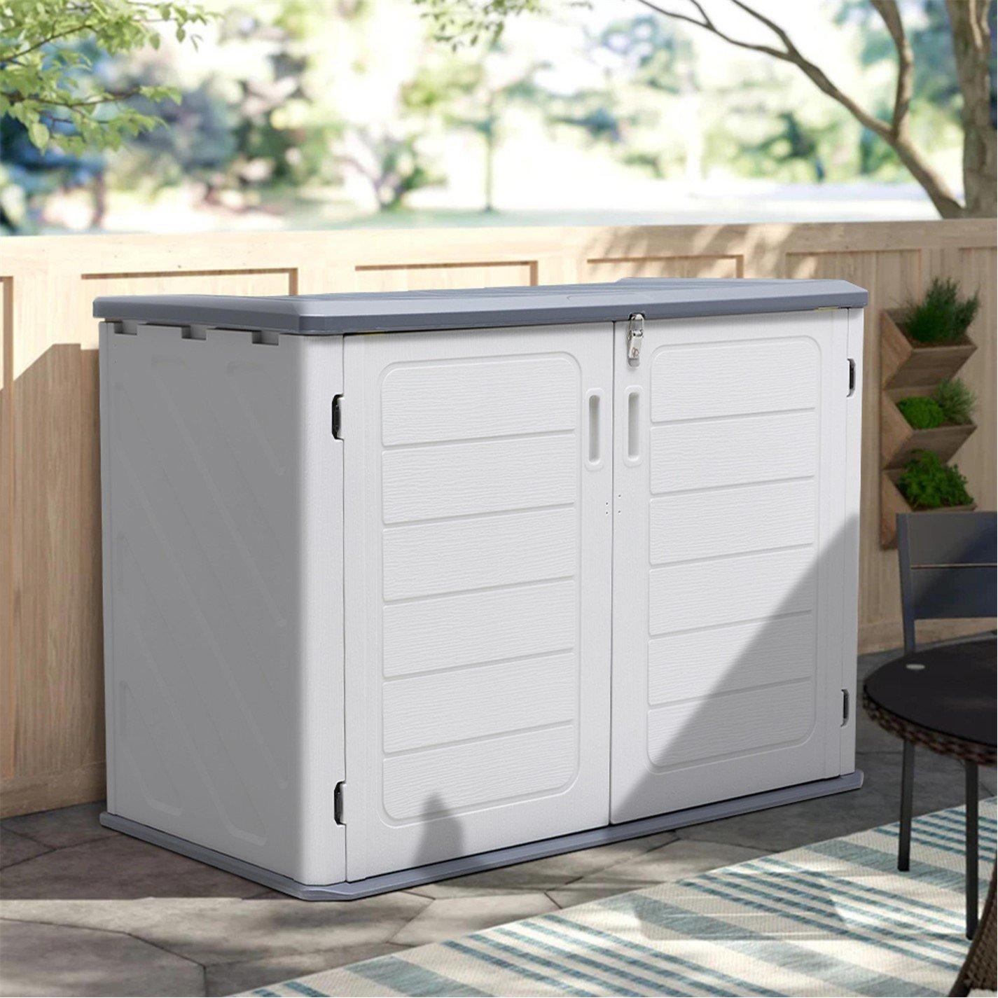 Black/Grey - Breeins - Outdoor Resin Storage UV and Water Resistant Lockable Shed - 1