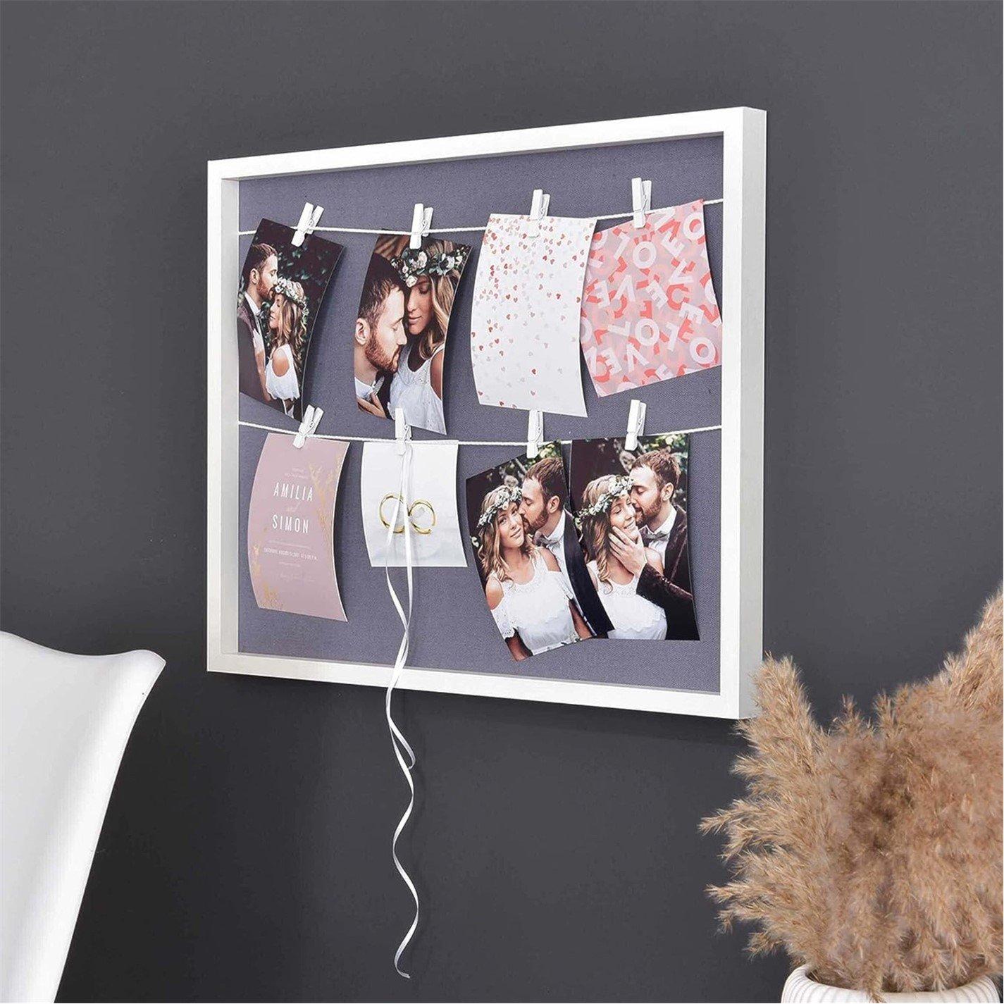 White - nielsen - Collage Frame with Clothesline and 8 Clips - 2