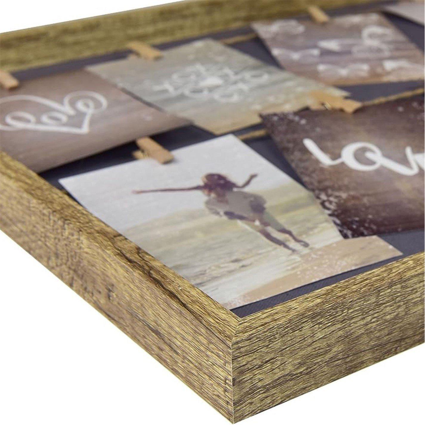 Natural - nielsen - Collage Frame with Clothesline and 8 Clips - 3