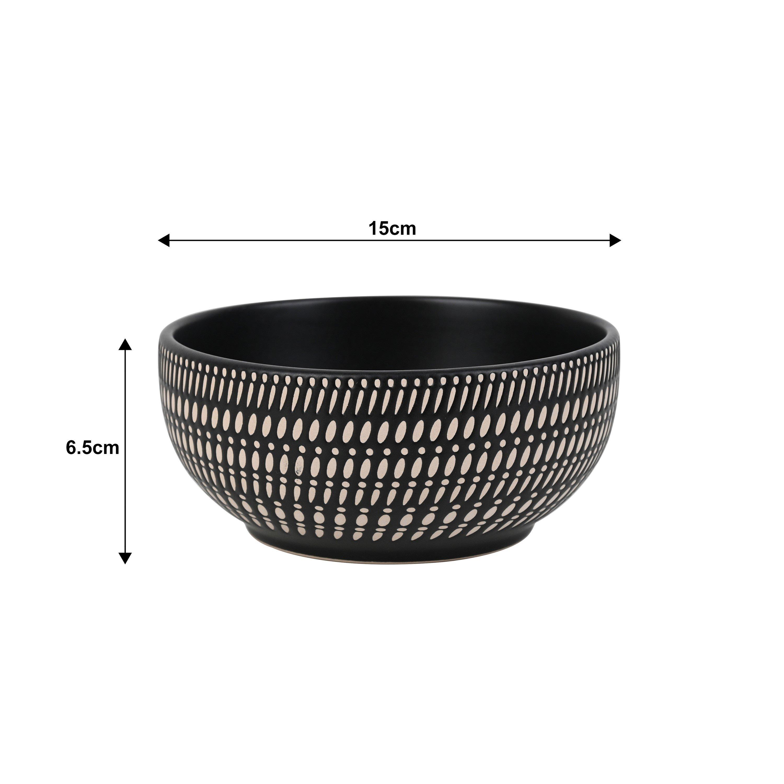 Black - Waterside - 16PC Pad Print Black Dinner Set - 6