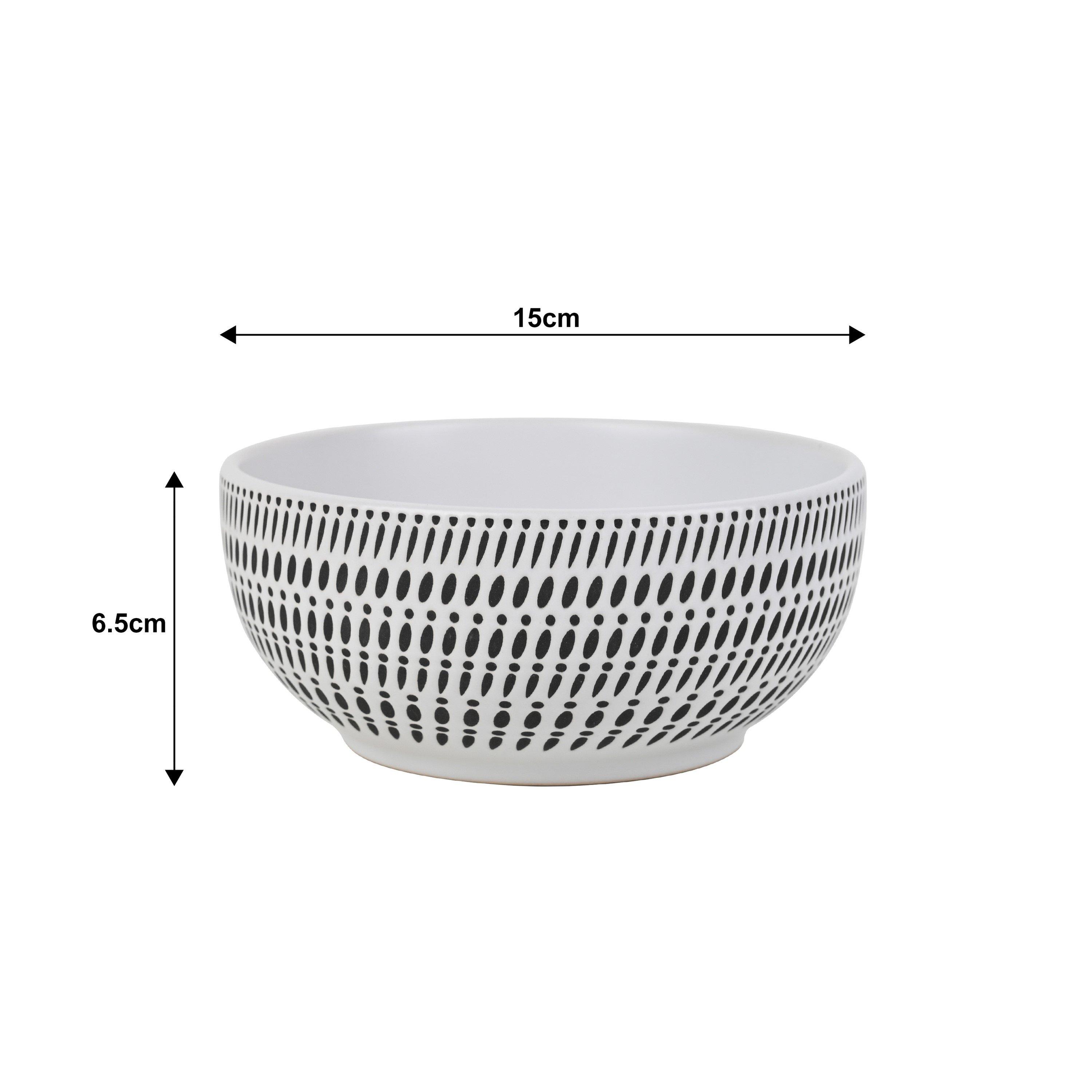 White - Waterside - 16pc White Pad Print Dinner Set - 6