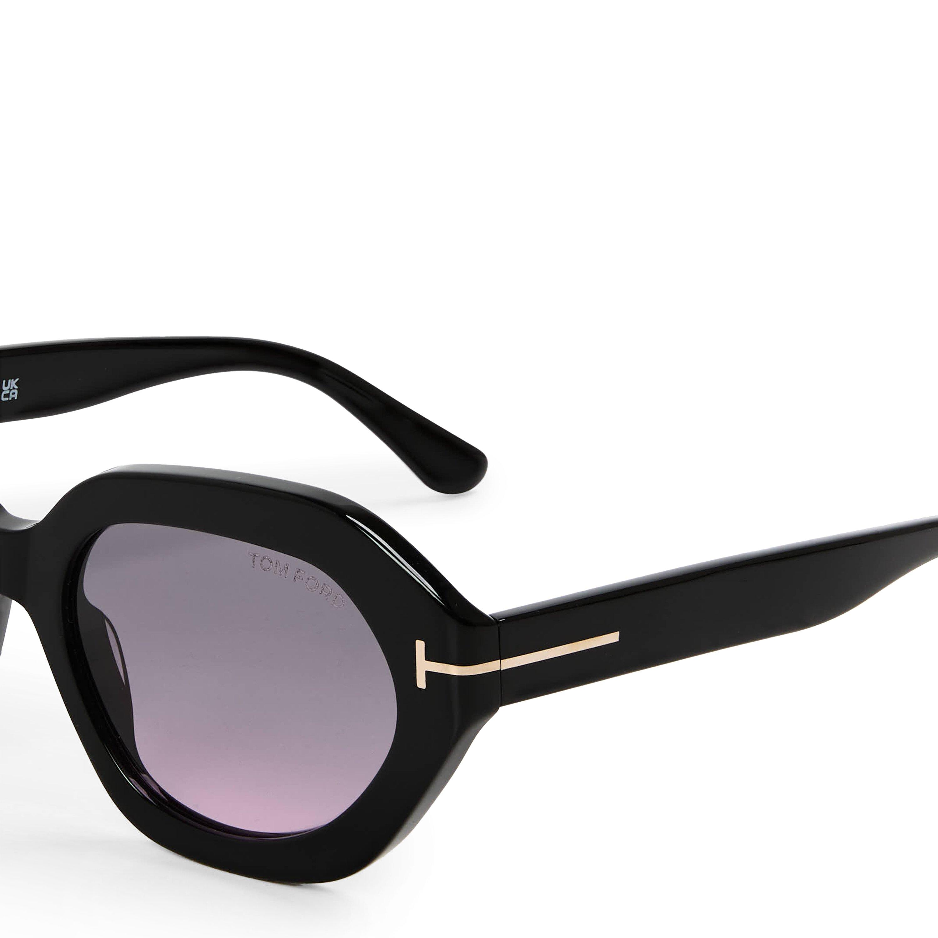 Shiny Black - Tom Ford - Women's Hexagon Sunglasses - 3