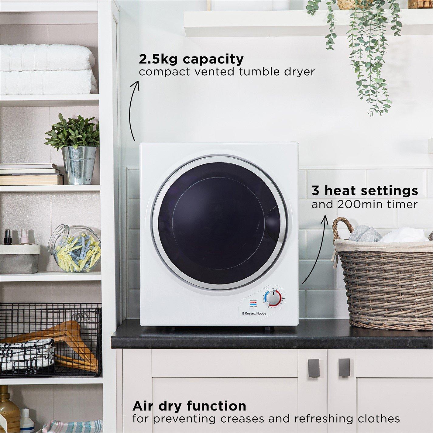 White - Russell Hobbs - Russell Hobbs RH3VTD800 2.5kg Tumble Dryer - 3