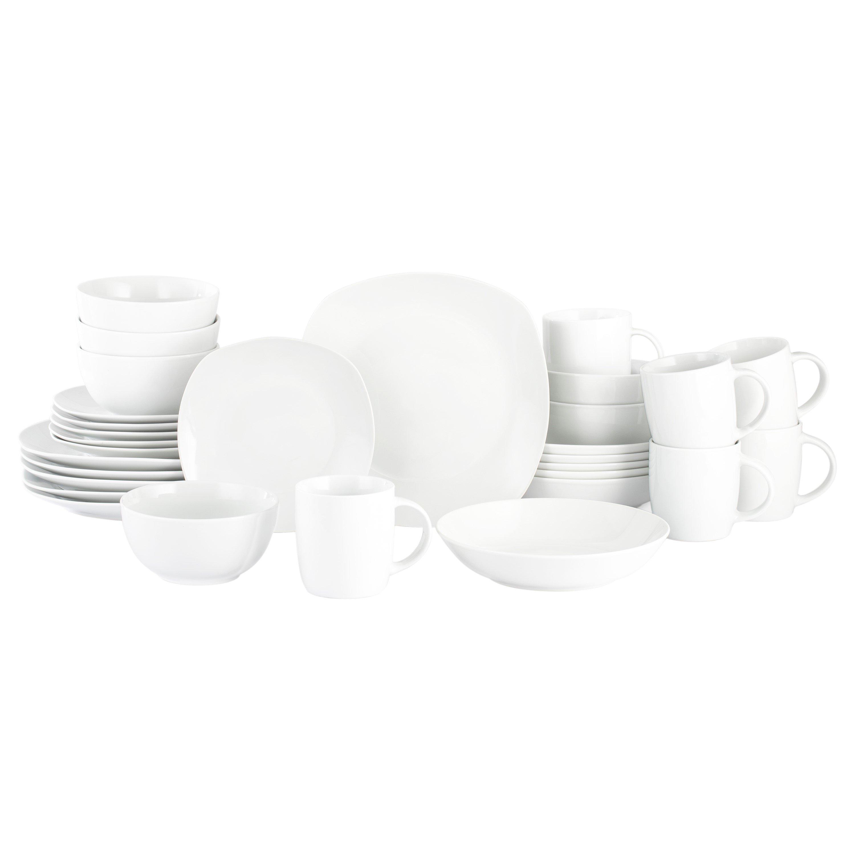 White - Waterside - 30 Piece White Everyday Dinner Set - 1
