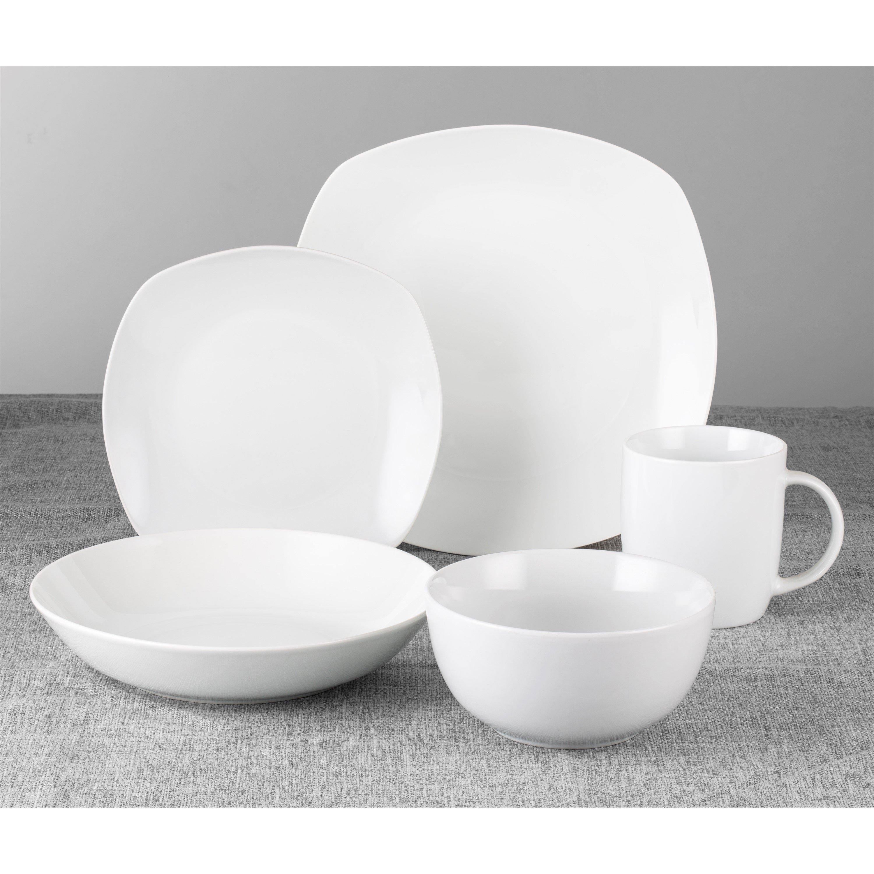 White - Waterside - 30 Piece White Everyday Dinner Set - 2