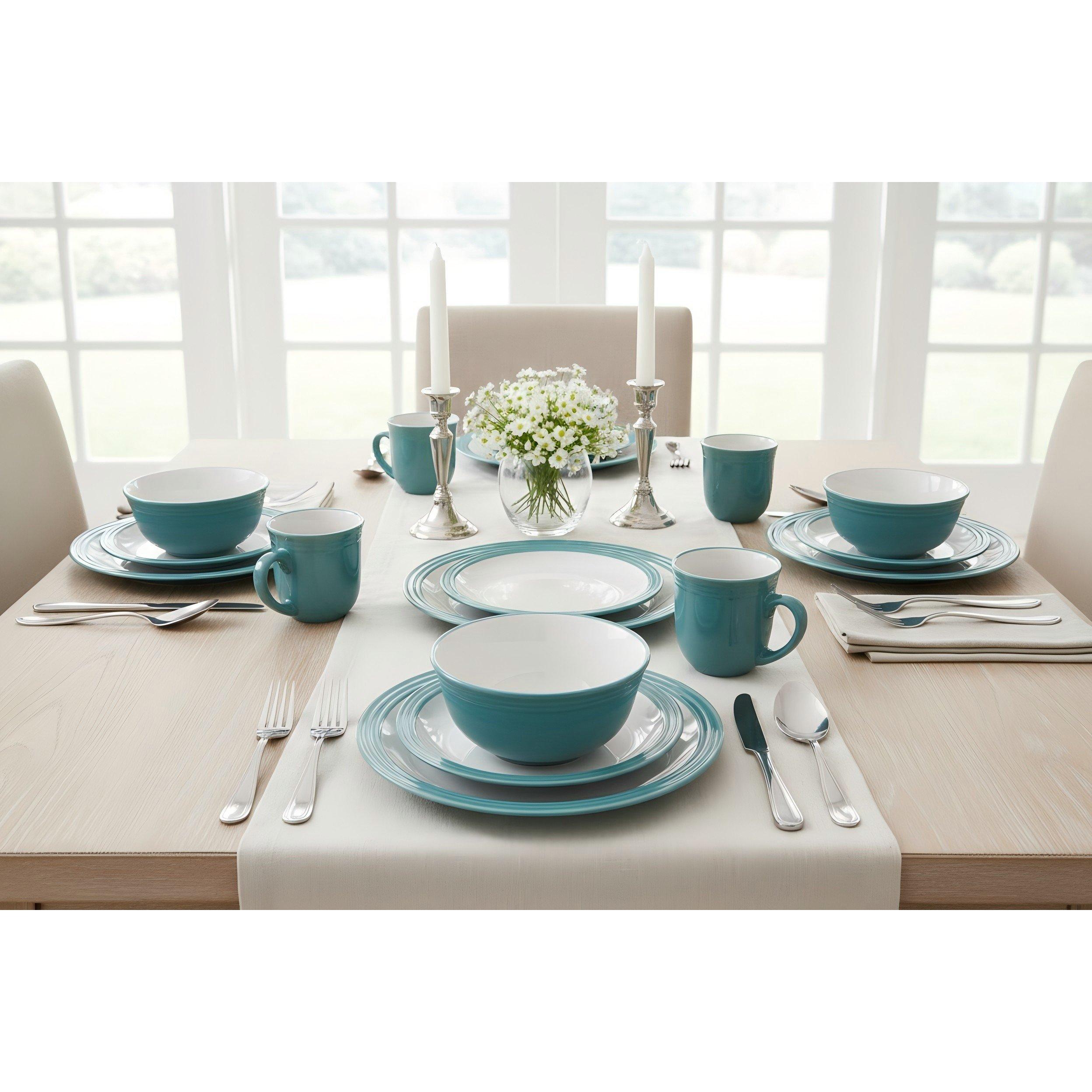Waterside  16Pc Camden Dinner Set Teal
