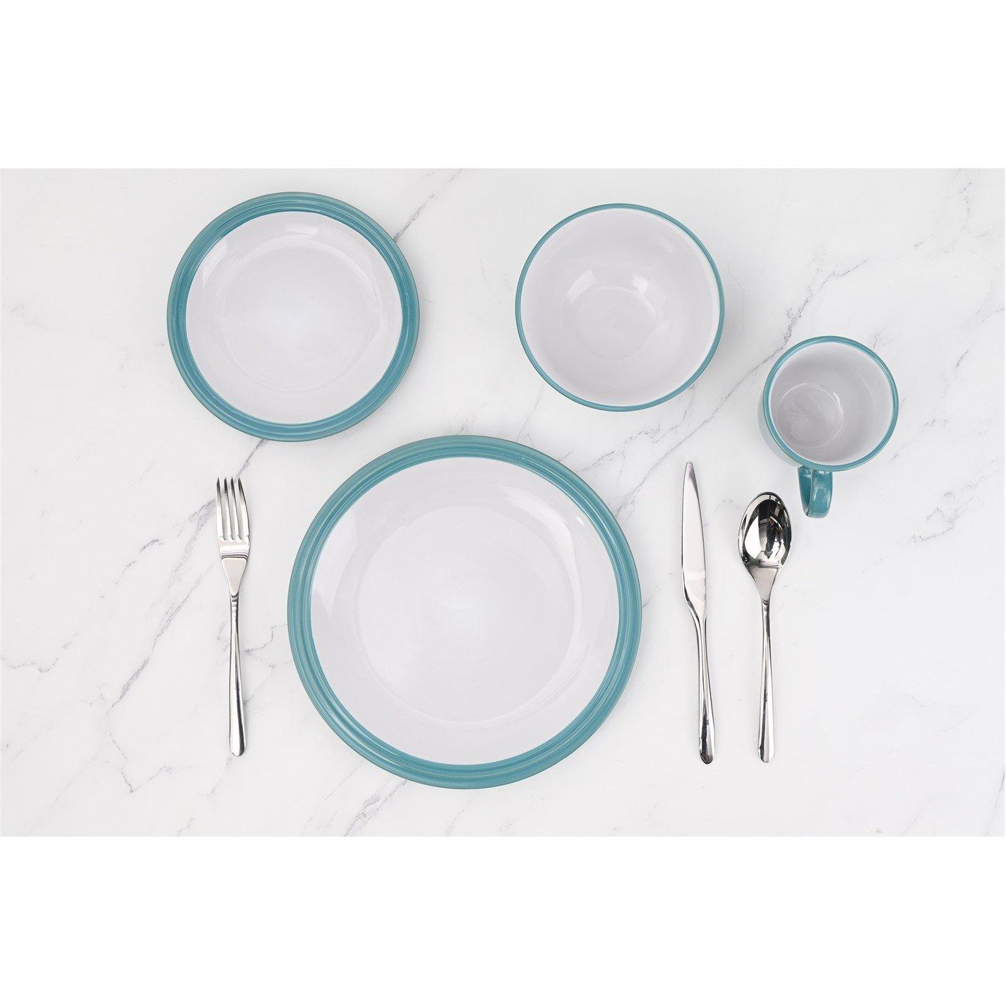 Teal - Waterside - 16pc Camden Teal Dinner Set - 4