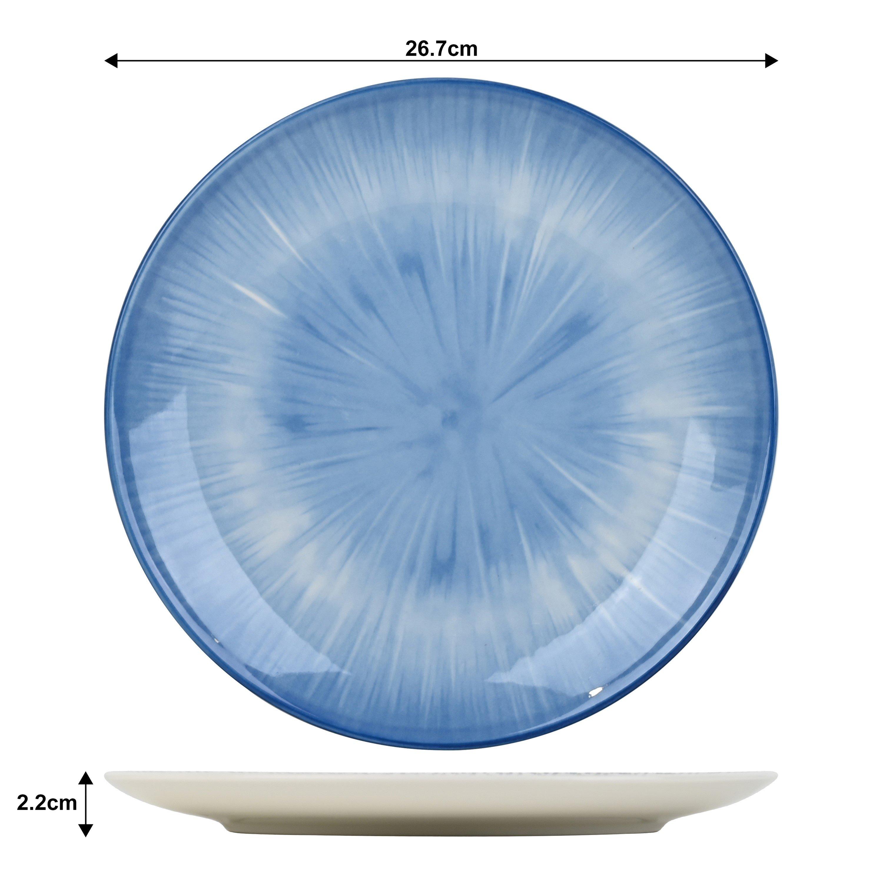 Blue - Waterside - 12pc Blue Star Pad Print Dinner Set - 3