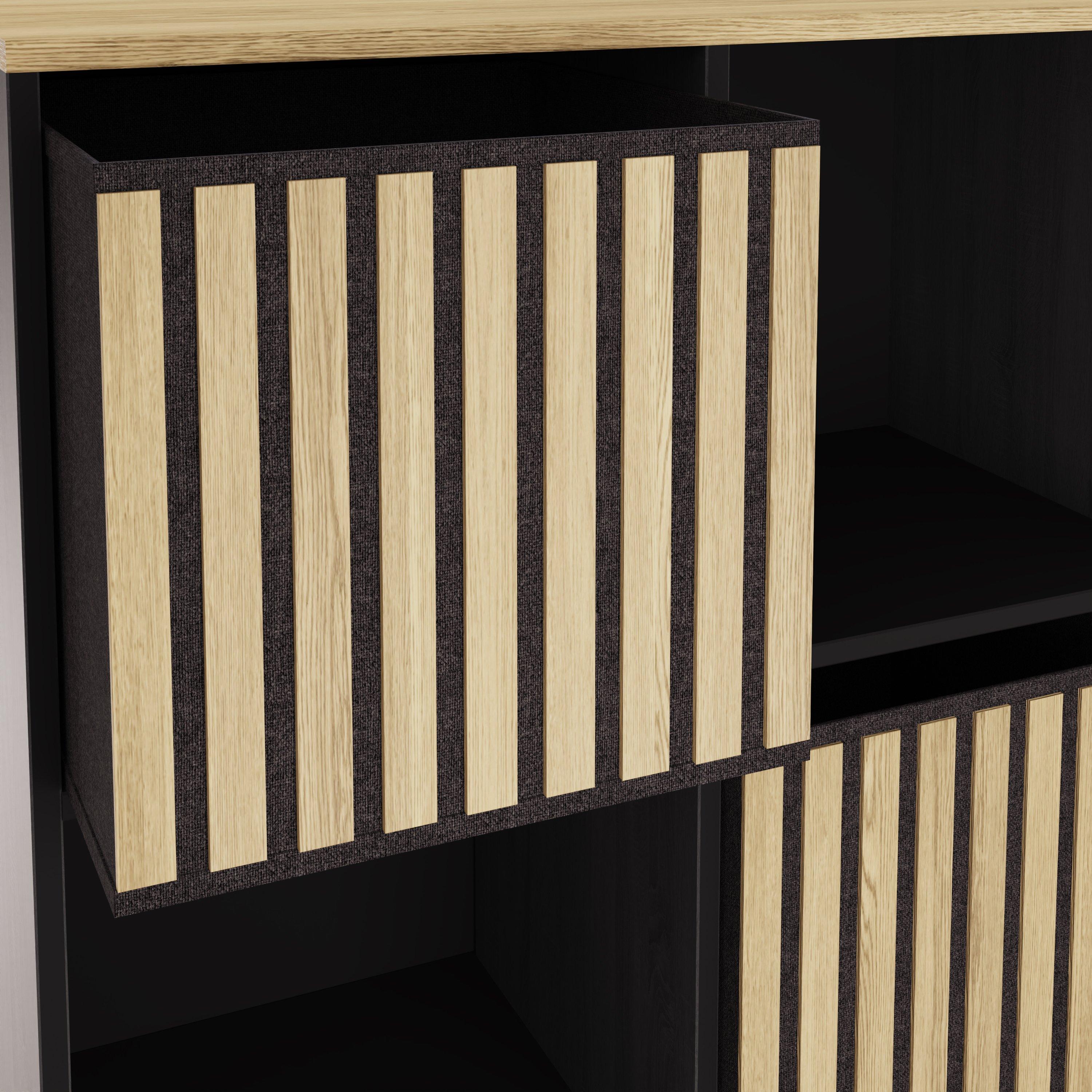 Black - GFW - Kube 2x2 Storage Cube Unit Light Oak & Black - 5