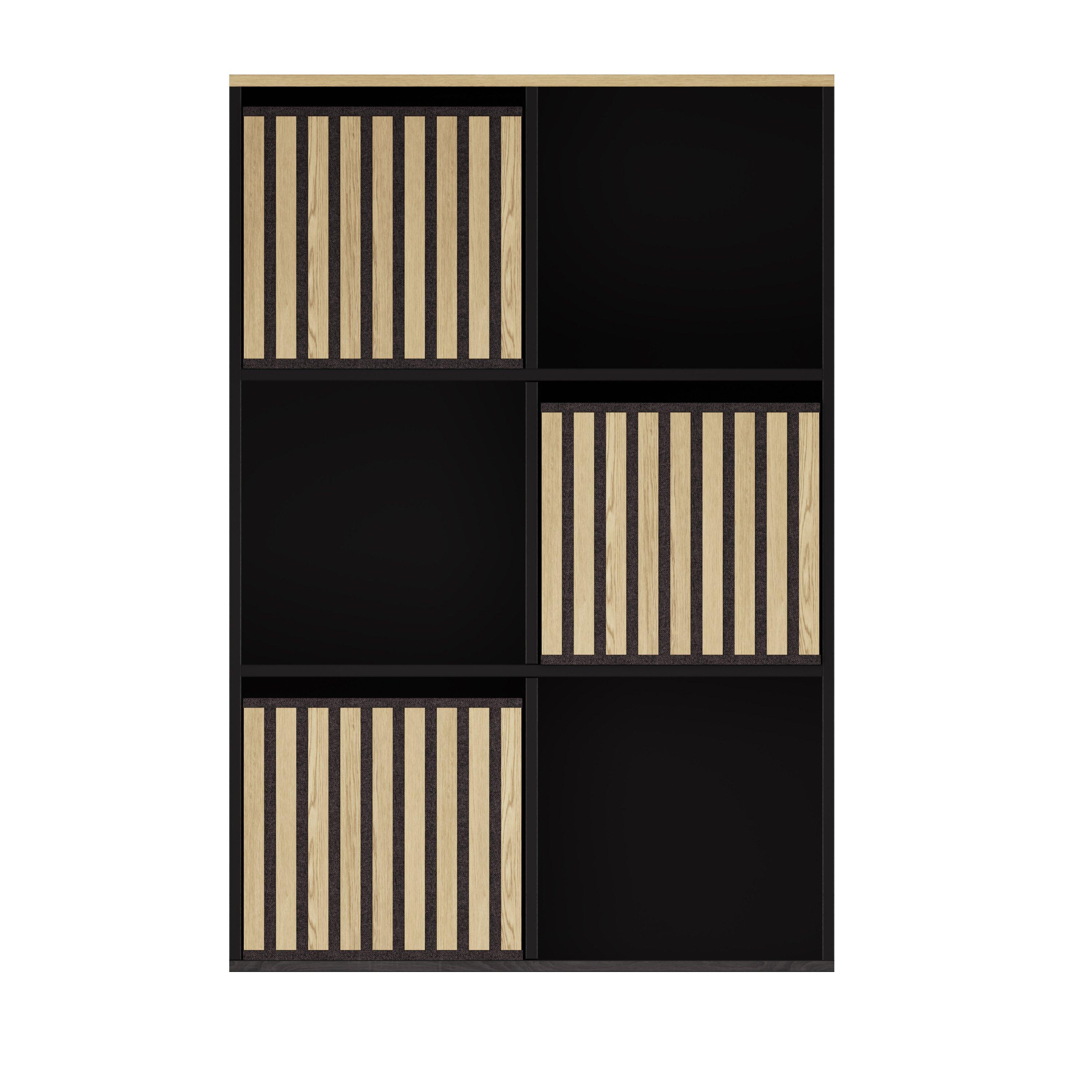 Black - GFW - Kube 2x3 Storage Cube Unit Light Oak & Black - 3