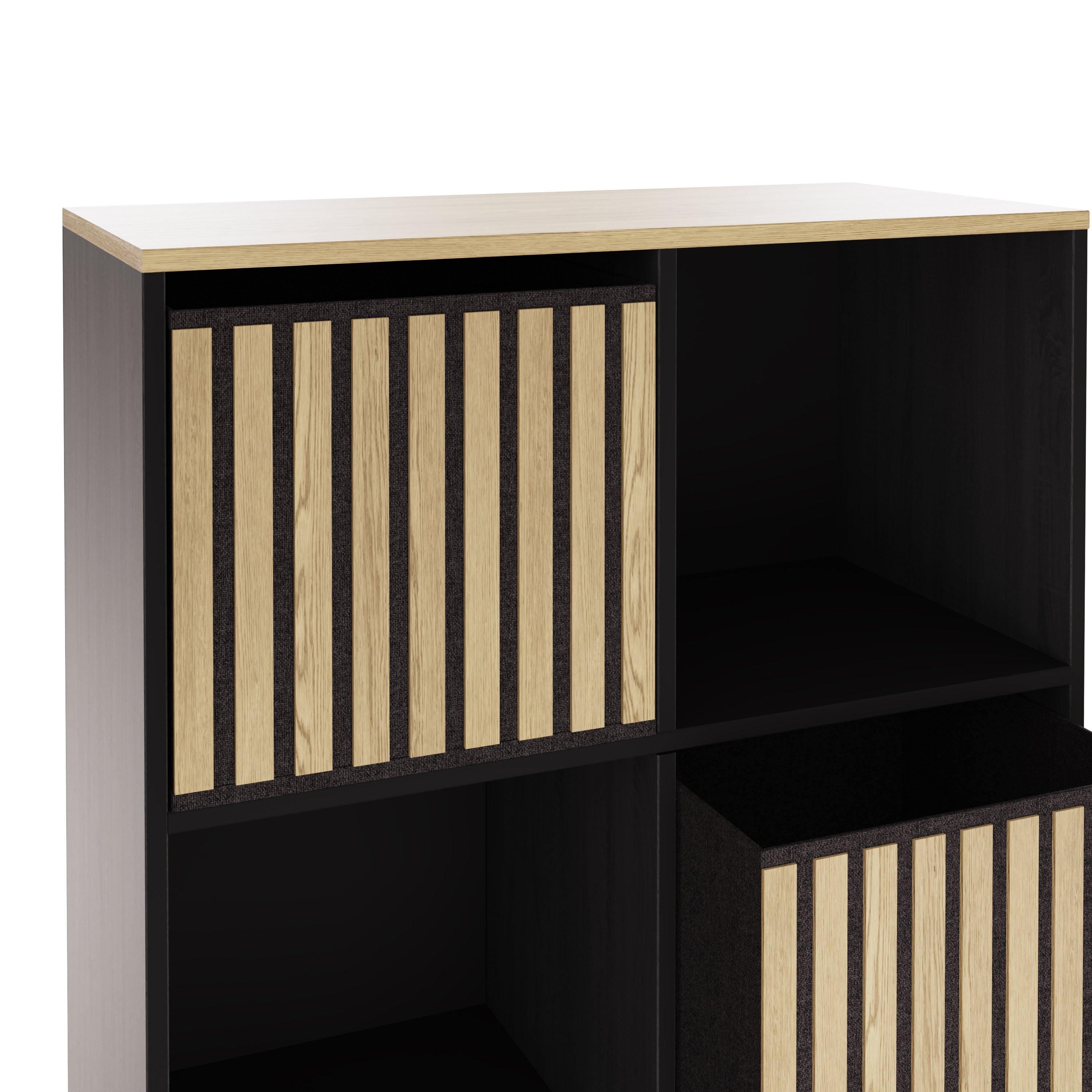 Black - GFW - Kube 2x3 Storage Cube Unit Light Oak & Black - 5
