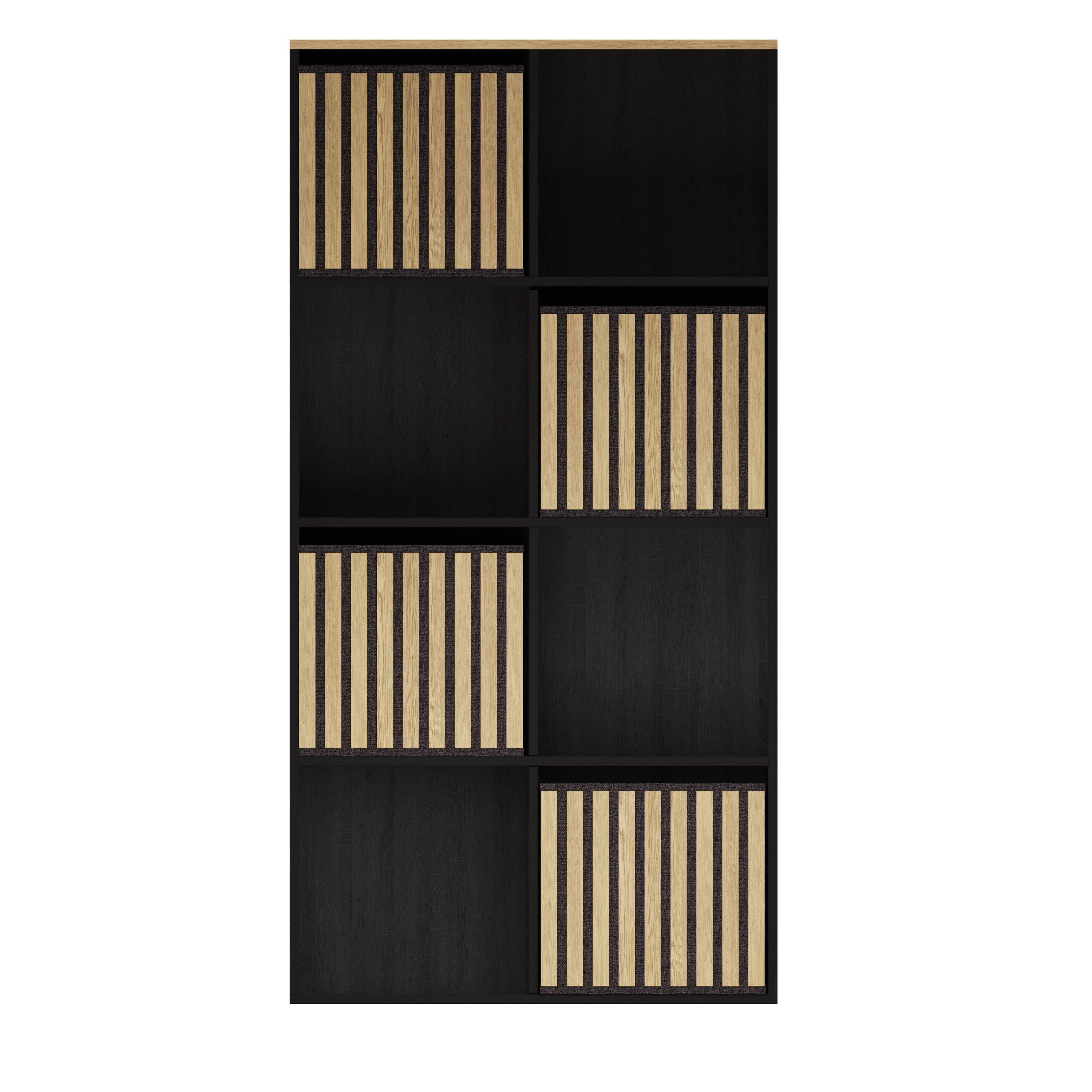 Black - GFW - Kube 2x4 Storage Cube Unit Light Oak & Black - 3