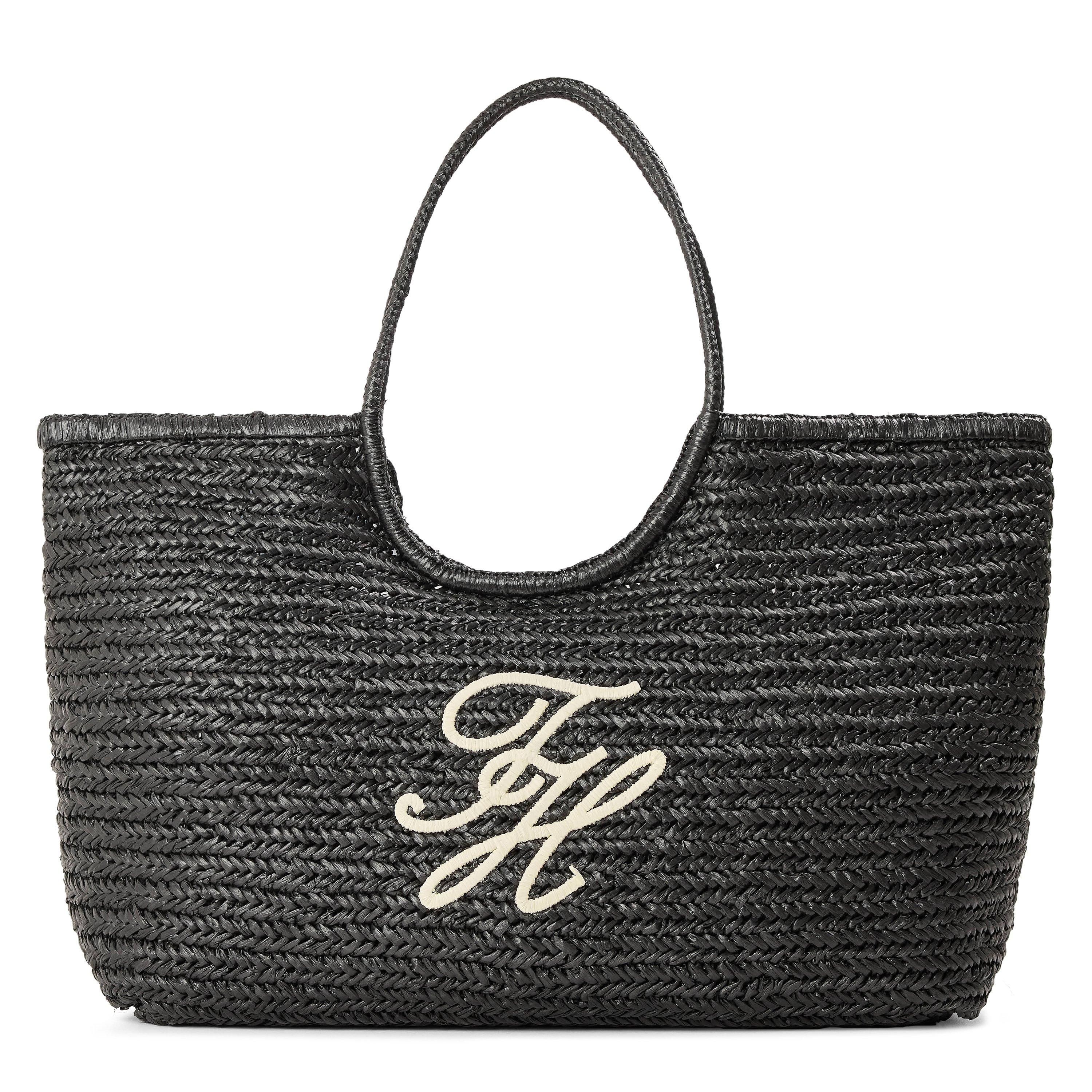 Tommy Hilfiger Women's Straw Bag - Black Raffia