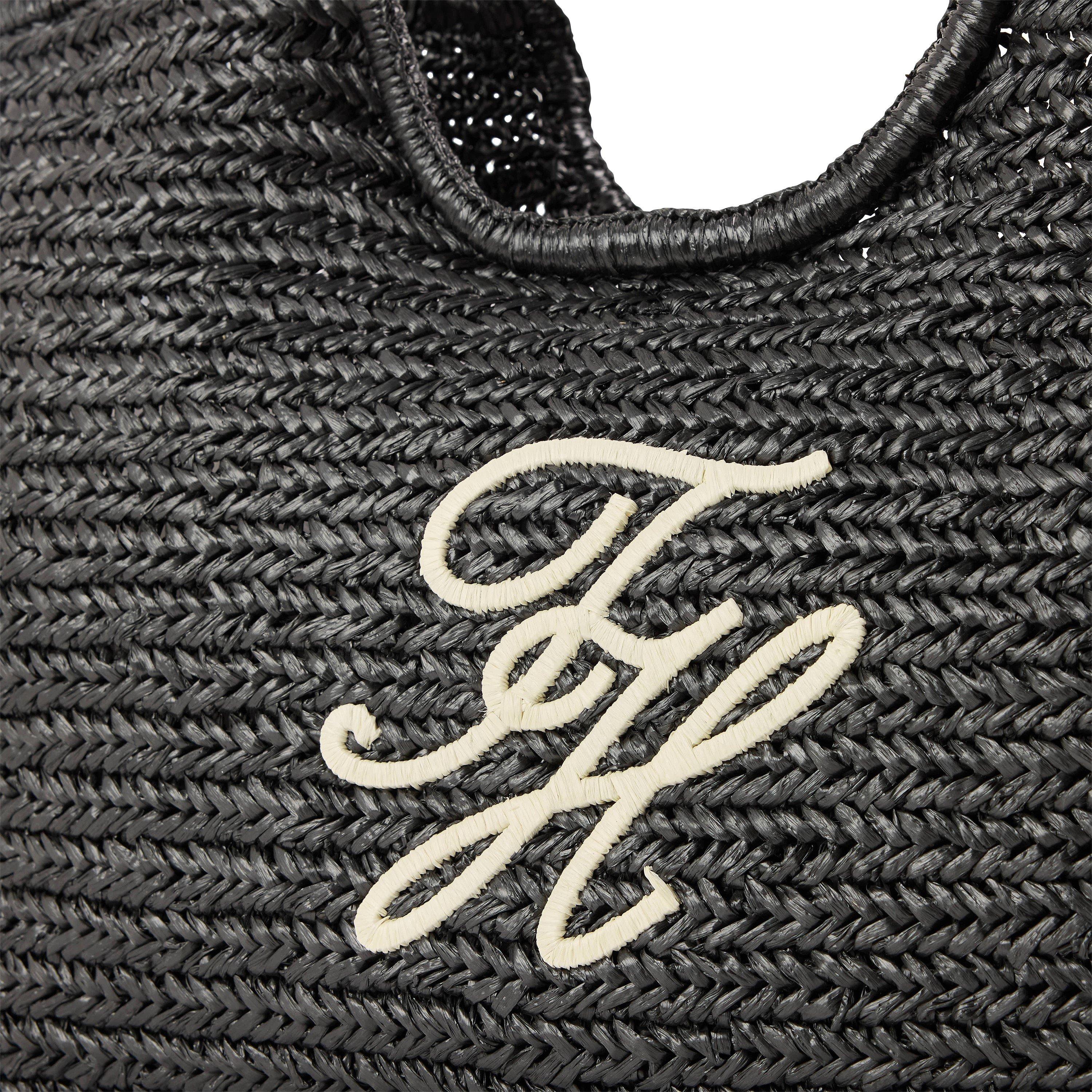 Schwarze Raffia - Tommy Hilfiger - Women's Straw Bag - 3