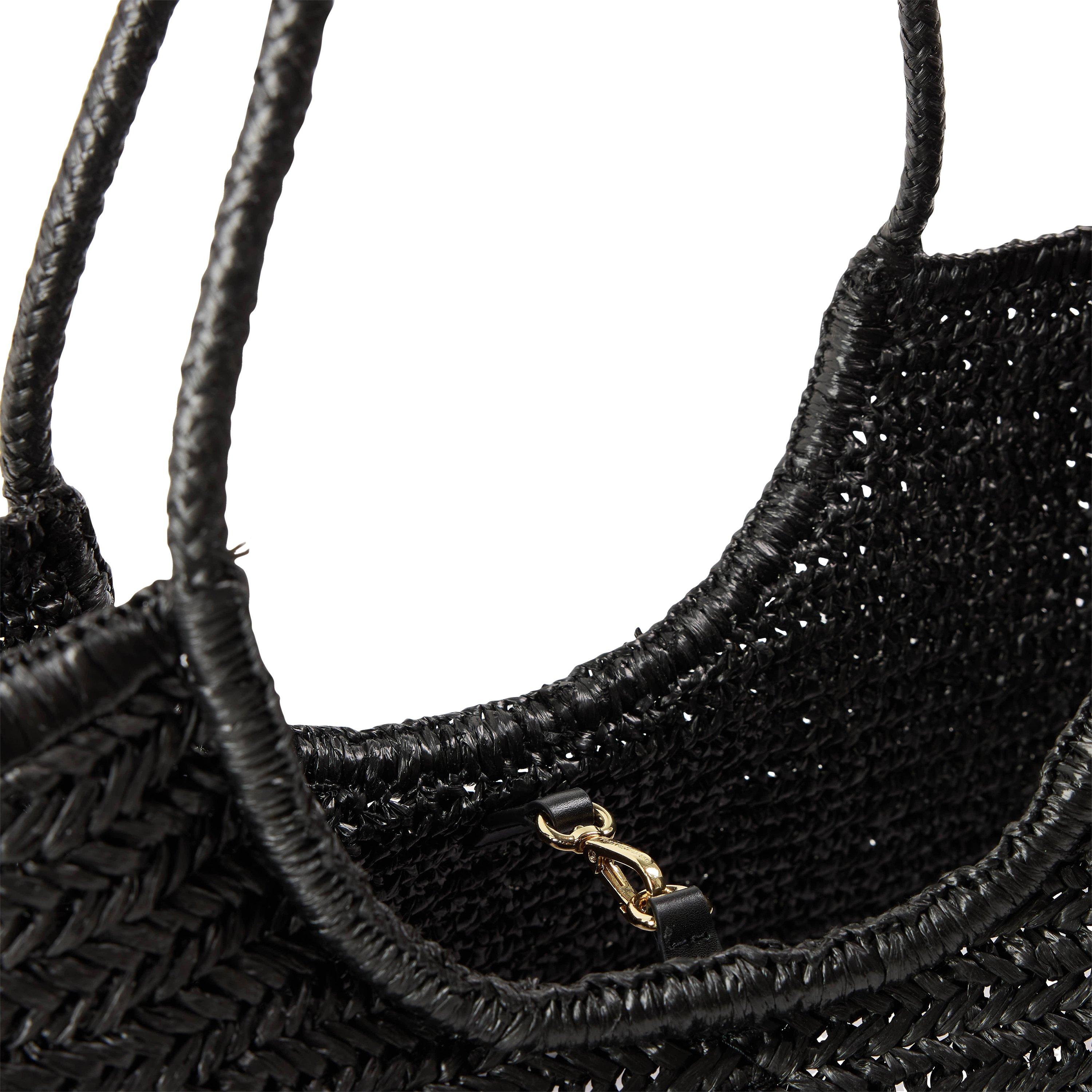 Schwarze Raffia - Tommy Hilfiger - Women's Straw Bag - 4