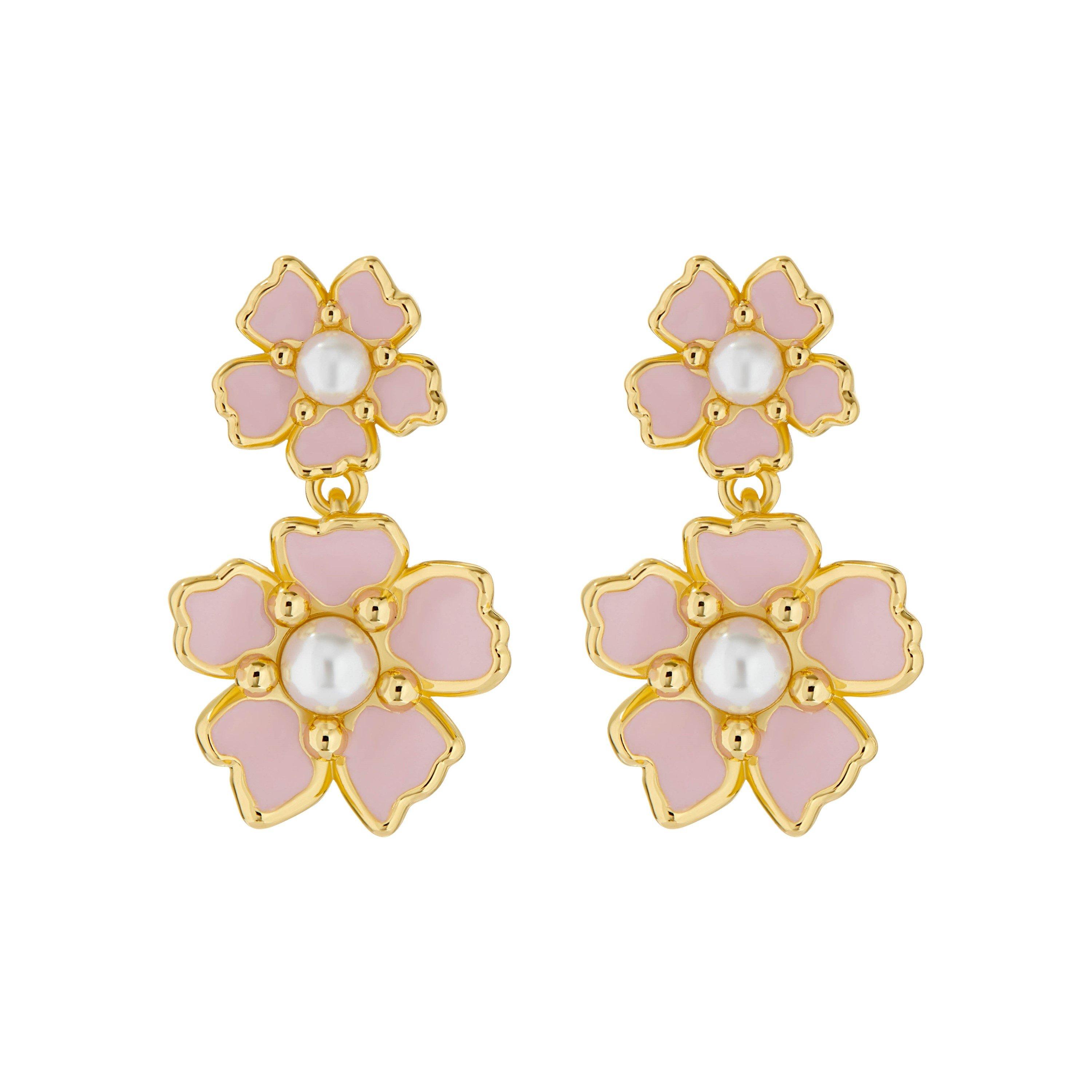 Gold/Pink/Pearl - Ted Baker - Women's Pettn Drop Earrings - 2
