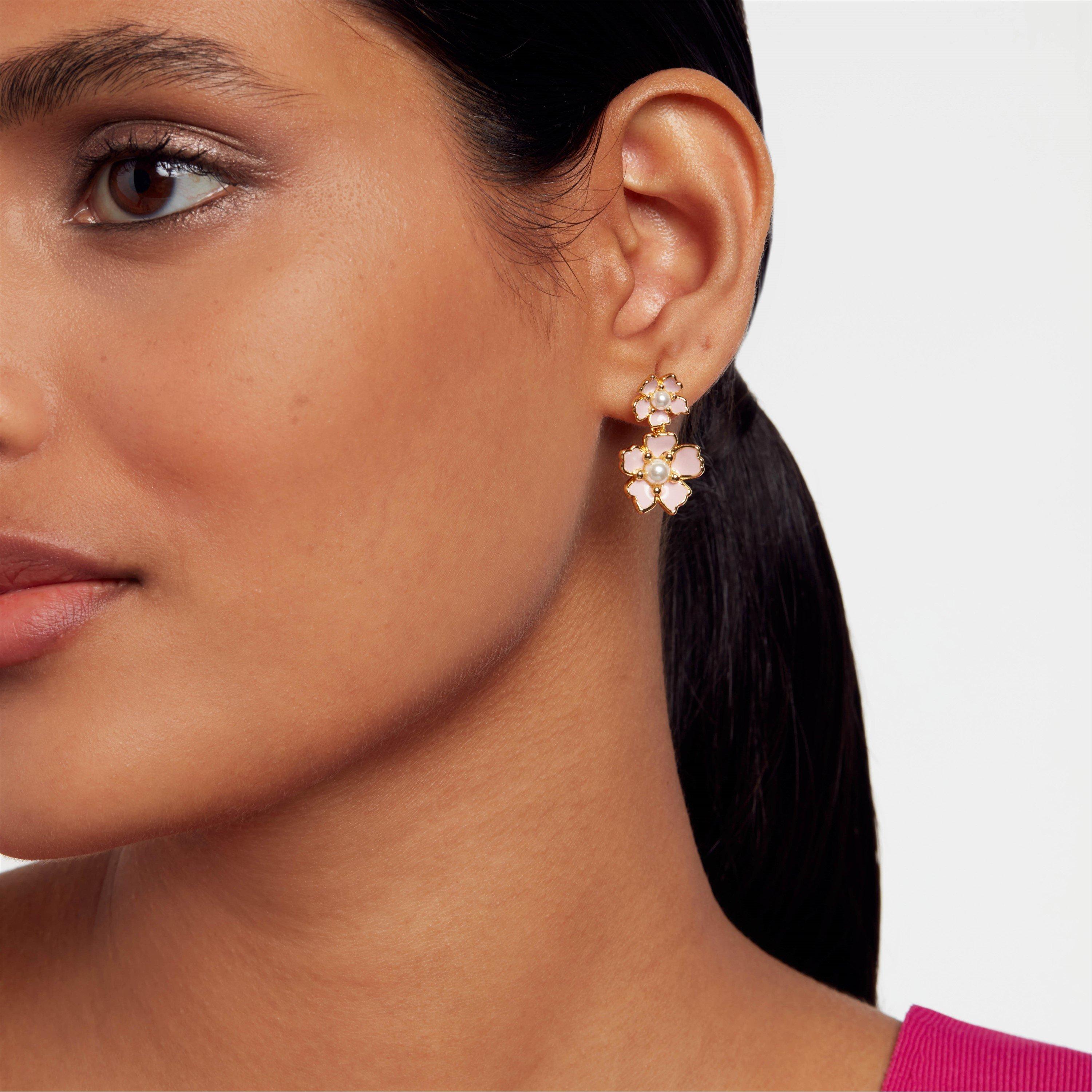 Gold/Pink/Pearl - Ted Baker - Women's Pettn Drop Earrings - 3