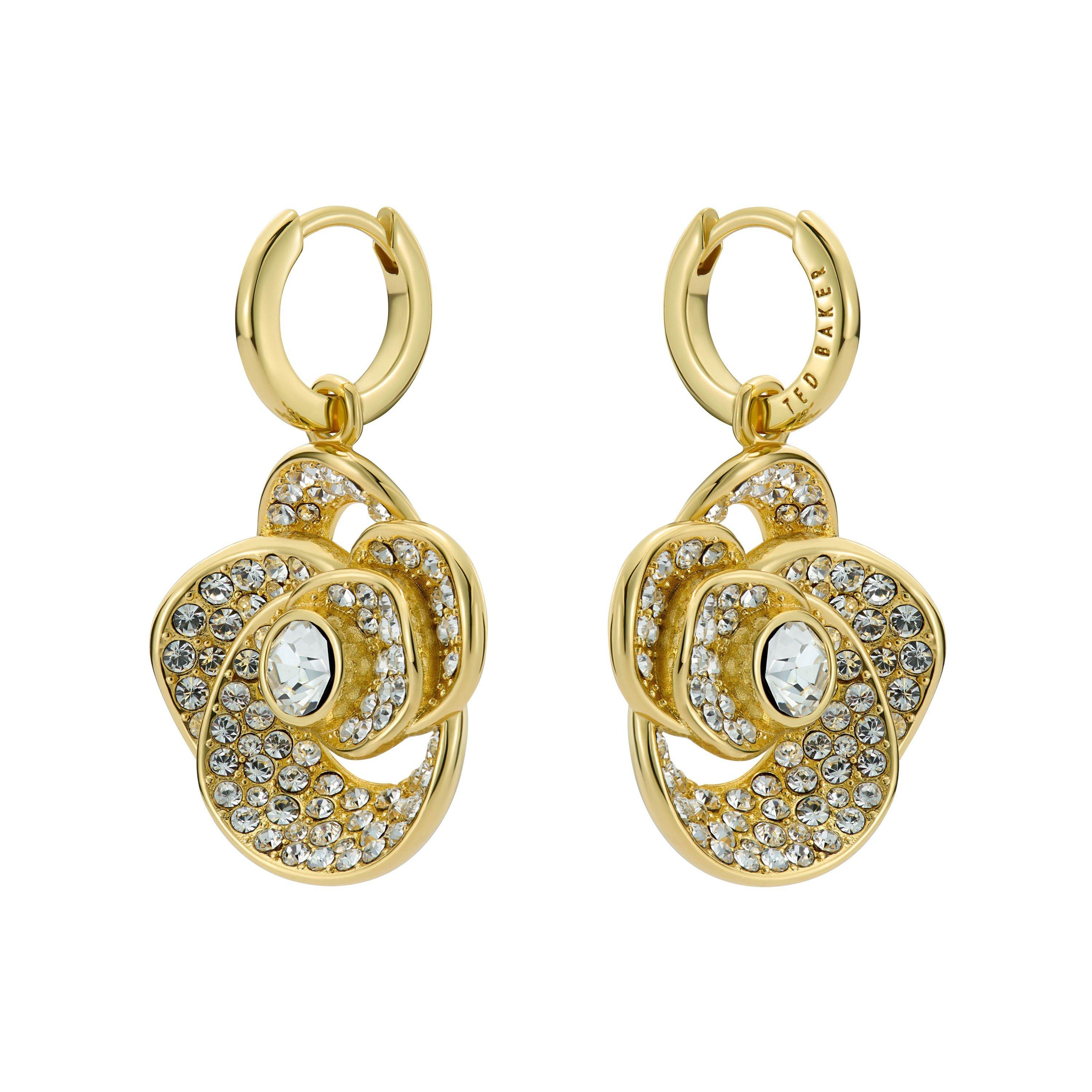 Gold/Crystal - Ted Baker - Women's Huggie Earrings - 2