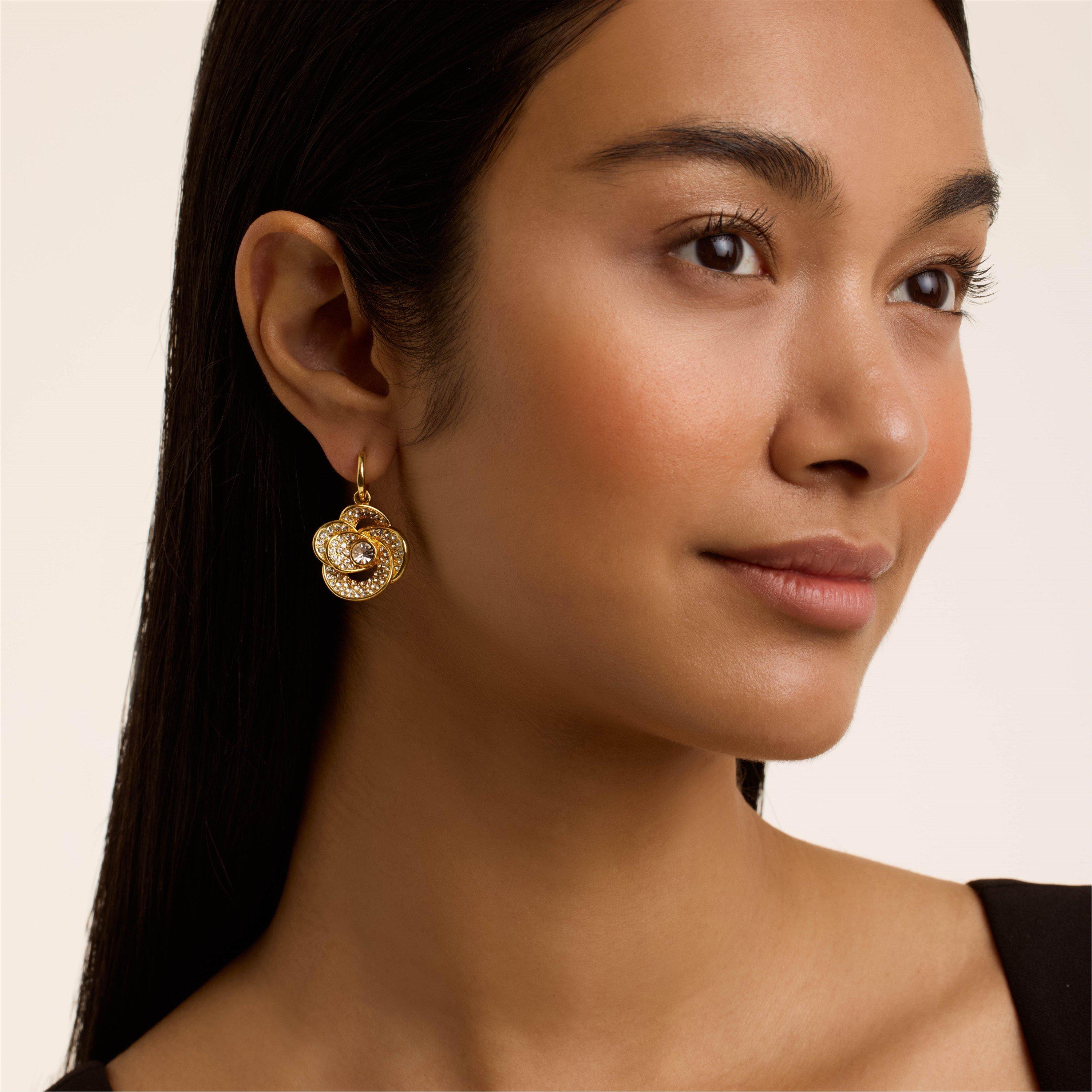 Gold/Crystal - Ted Baker - Women's Huggie Earrings - 3