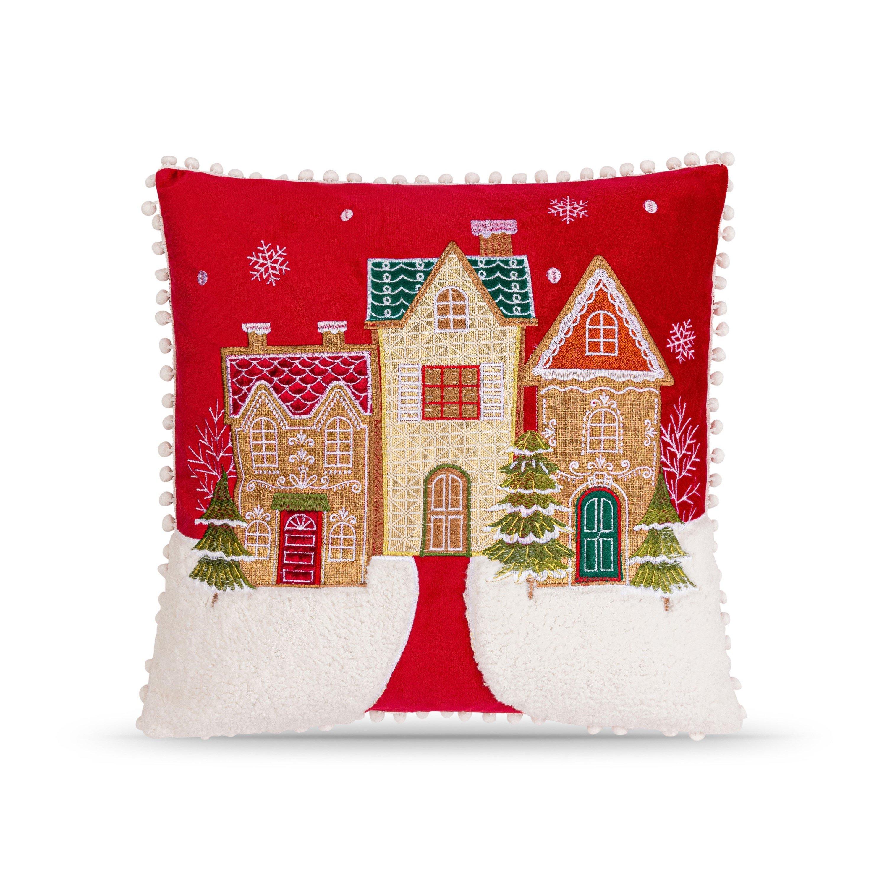 Multicolour - Alan Symonds - Christmas Gingerbread House Cushion - 1