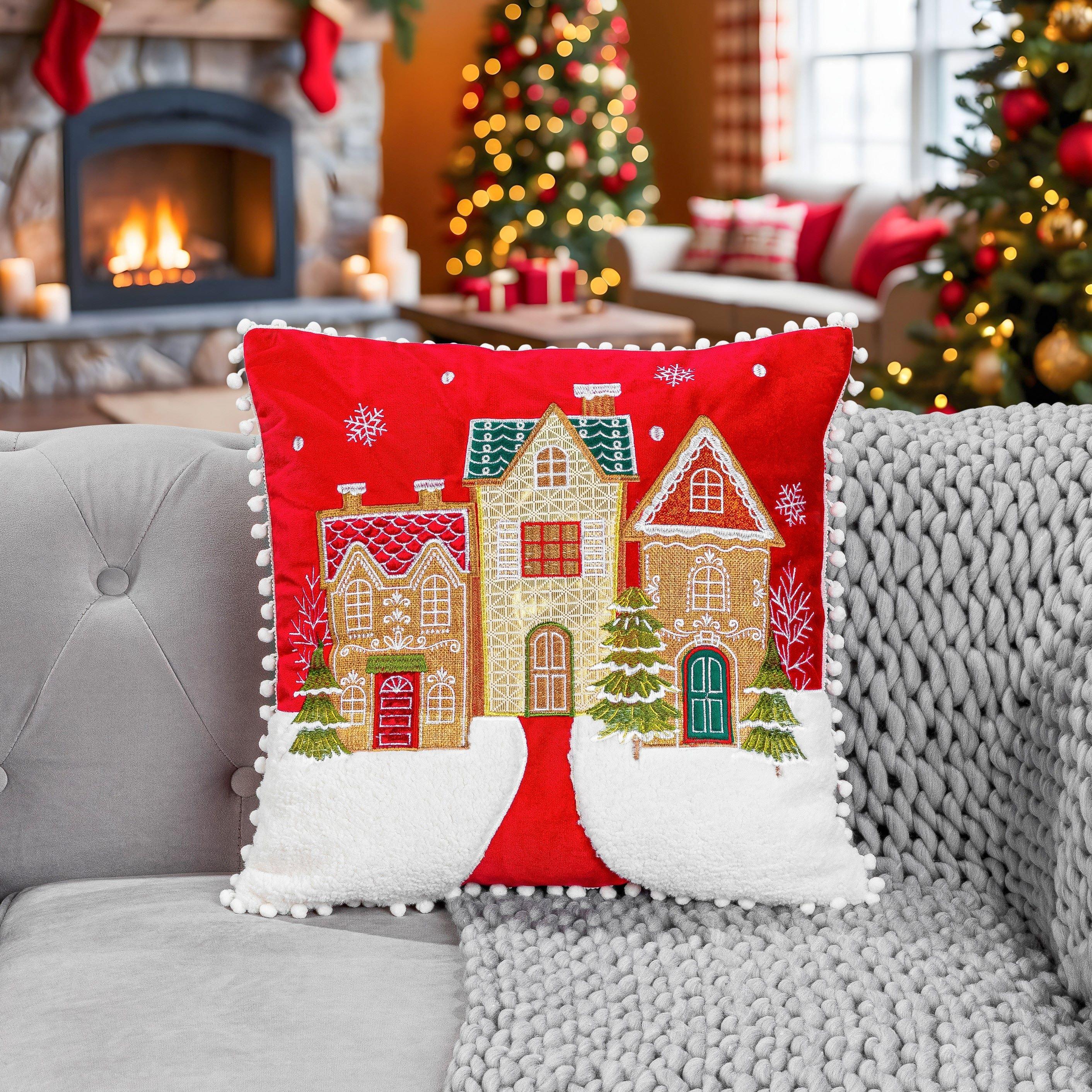 Multicolour - Alan Symonds - Christmas Gingerbread House Cushion - 2