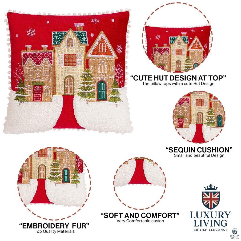 Multicolour - Alan Symonds - Christmas Gingerbread House Cushion - 3