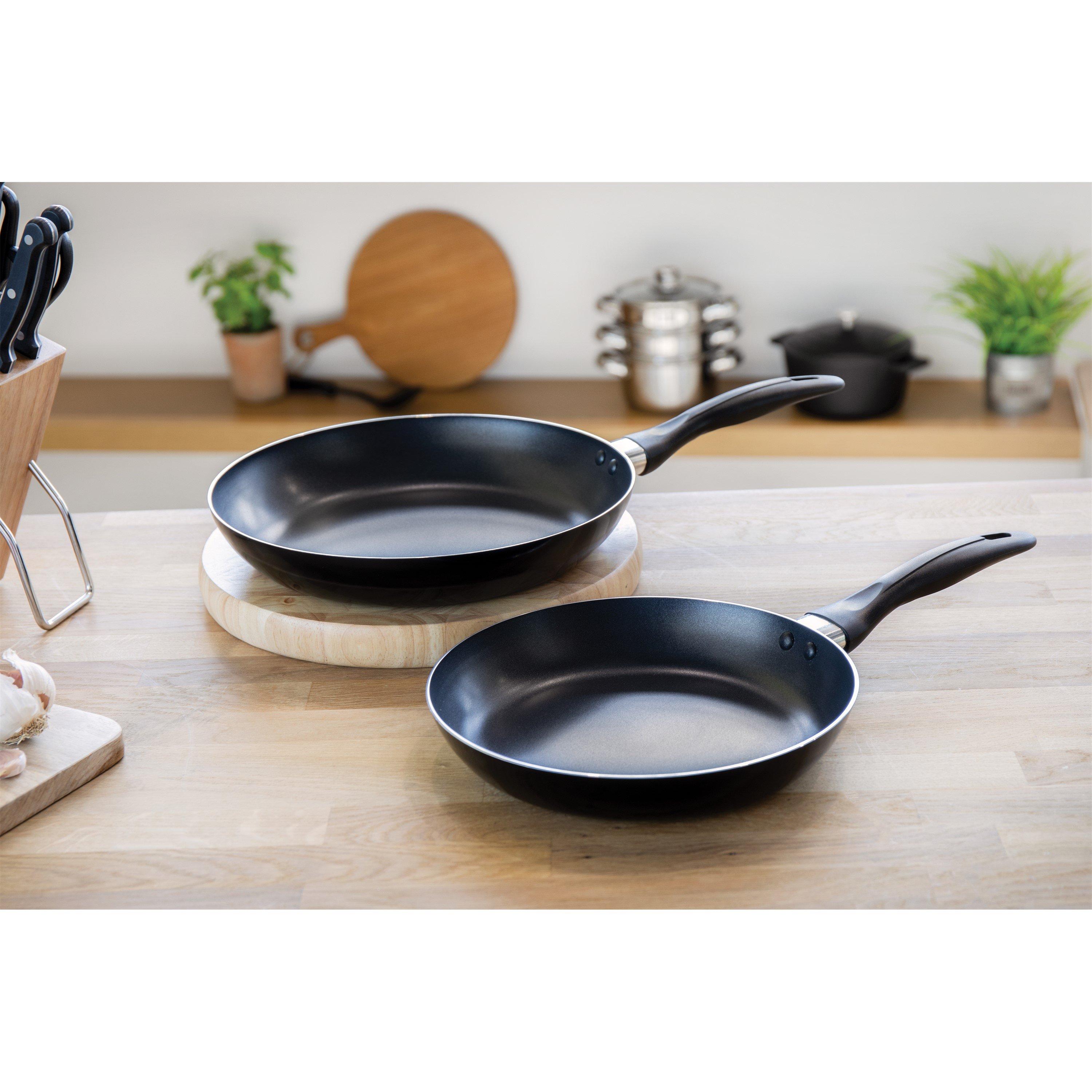 Black - KitchenCraft - KitchenCraft Non-Stick Aluminium Frying Pan Set - 2