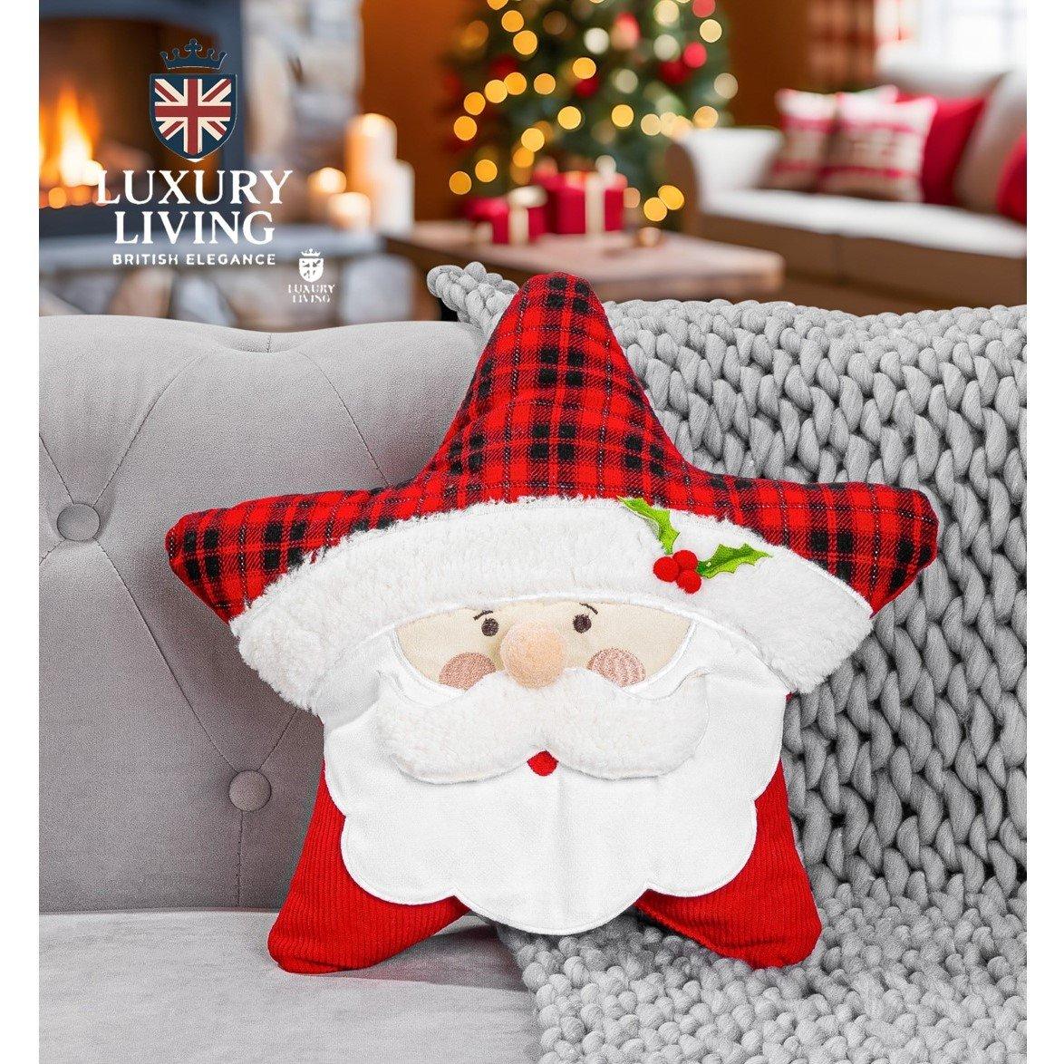 Multicolour - Alan Symonds - Star-Shaped Christmas Santa Cushion - 3