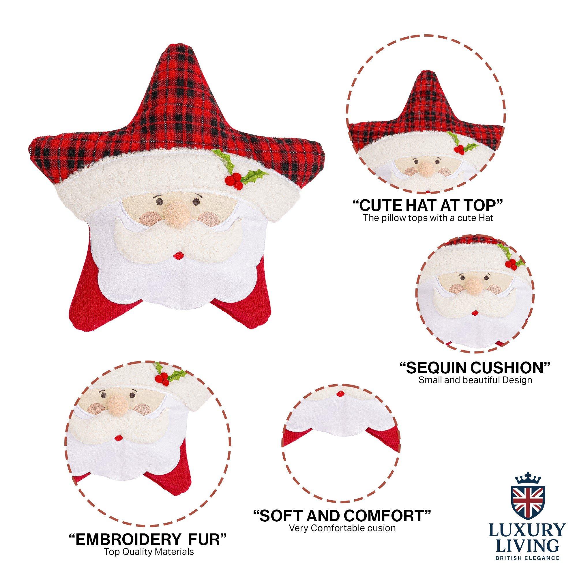 Multicolour - Alan Symonds - Star-Shaped Christmas Santa Cushion - 4