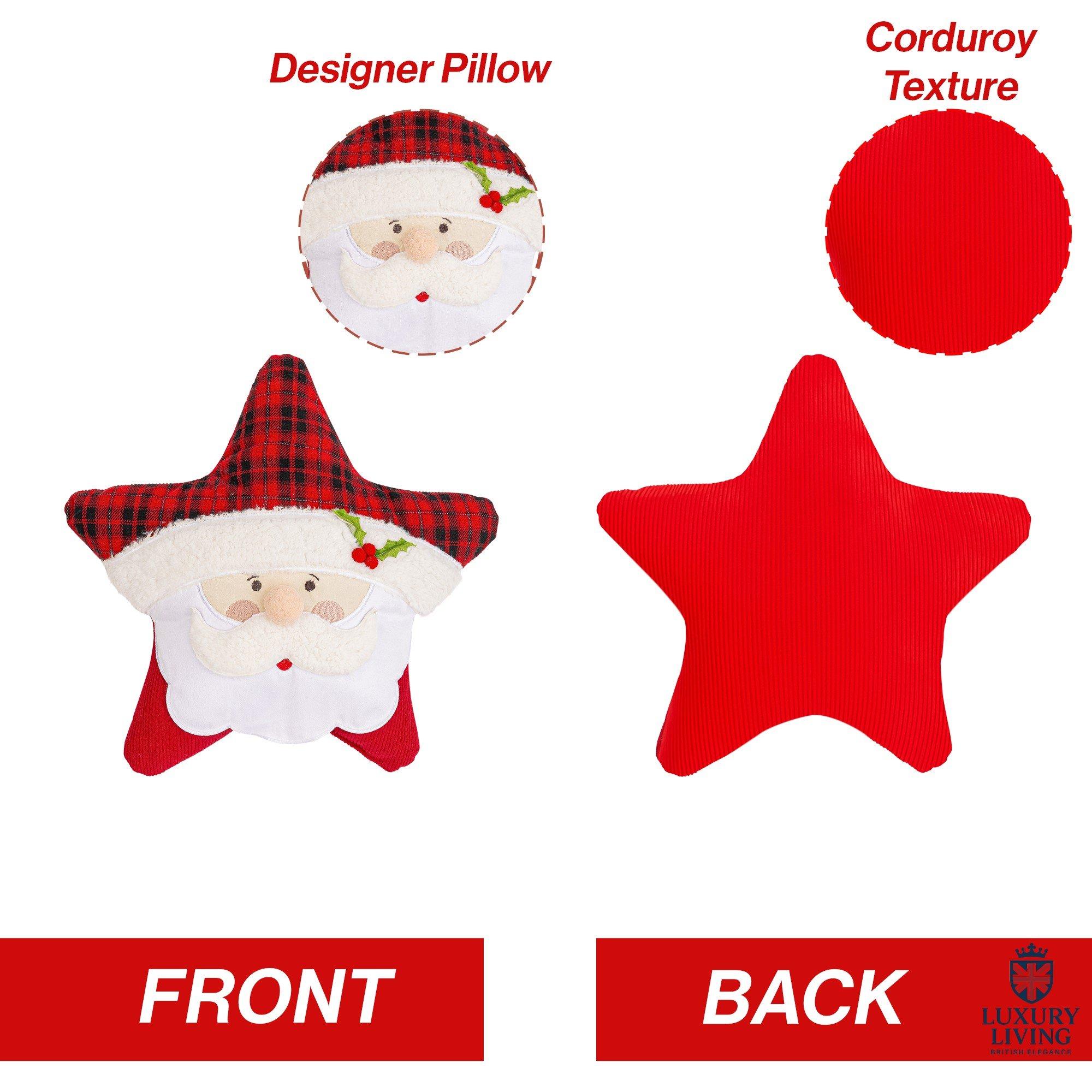 Multicolour - Alan Symonds - Star-Shaped Christmas Santa Cushion - 5