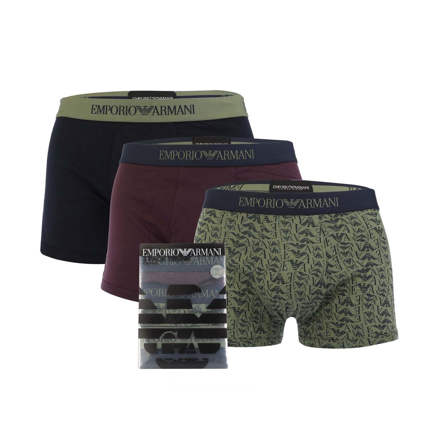 Emporio Armani 3 Pack of Pure Cotton Trunks