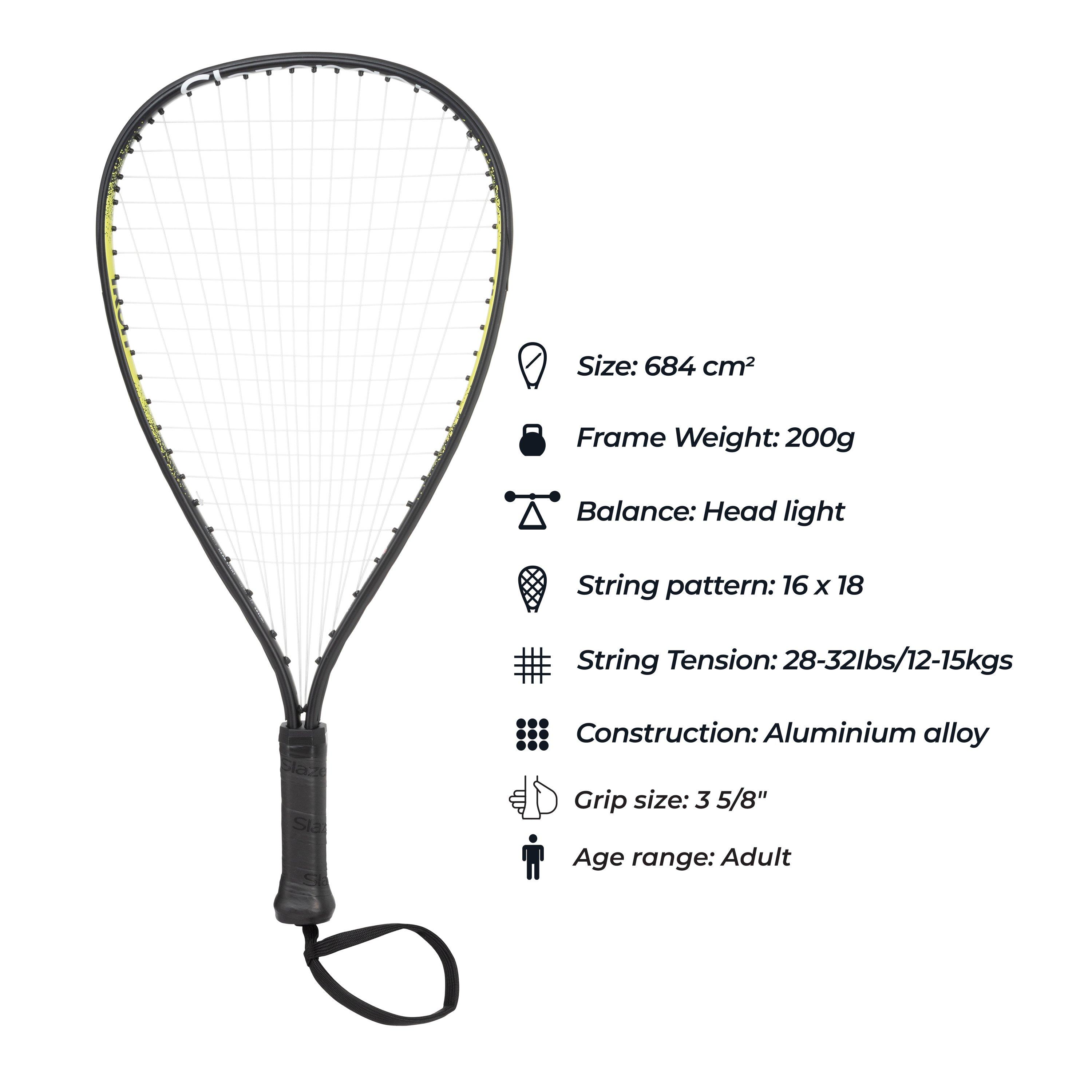 Black/Yellow - Slazenger - Ikon Racketball Racket - 3