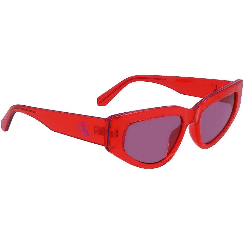 Red - Calvin Klein Jeans - Women's Angular UV Protection Cat Eye Sunglasses - 3