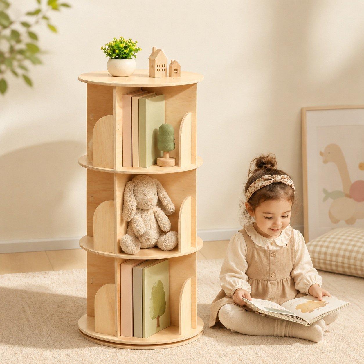 White - Tooky Toy - Tooky Rotating Bookshelf - 1