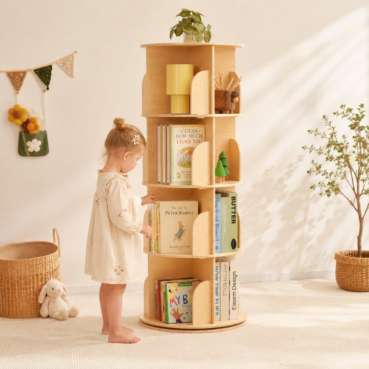 White - Tooky Toy - Rotating Bookshelf - 1