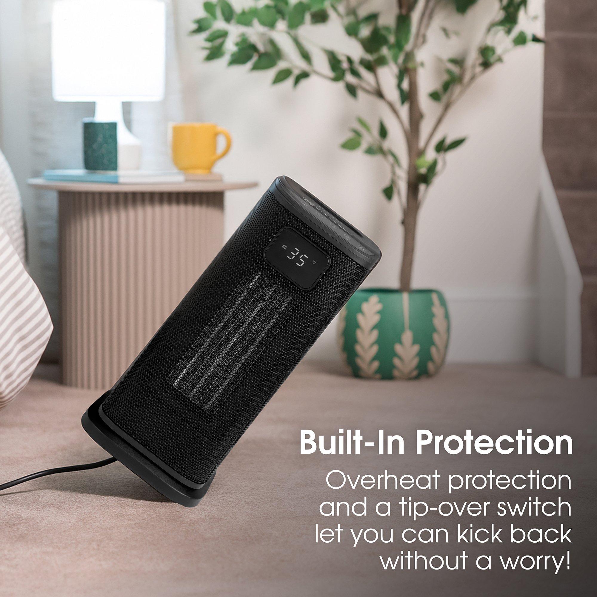 Black - Abode - ACTH2005 Digital Ceramic Tower Heater in Black - 12