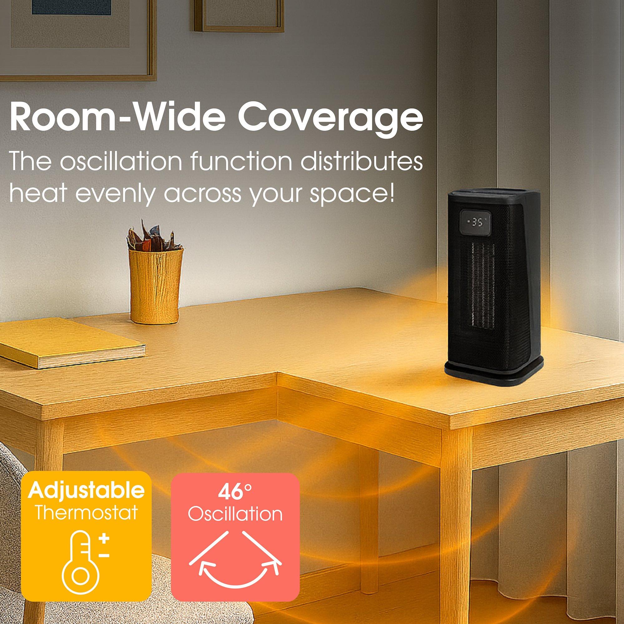 Black - Abode - ACTH2005 Digital Ceramic Tower Heater in Black - 10