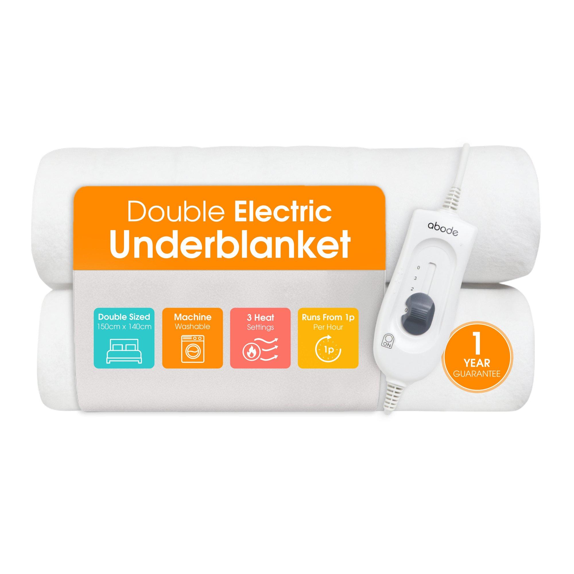 White - Abode - AEDB2002 Double Electric Underblanket - 1