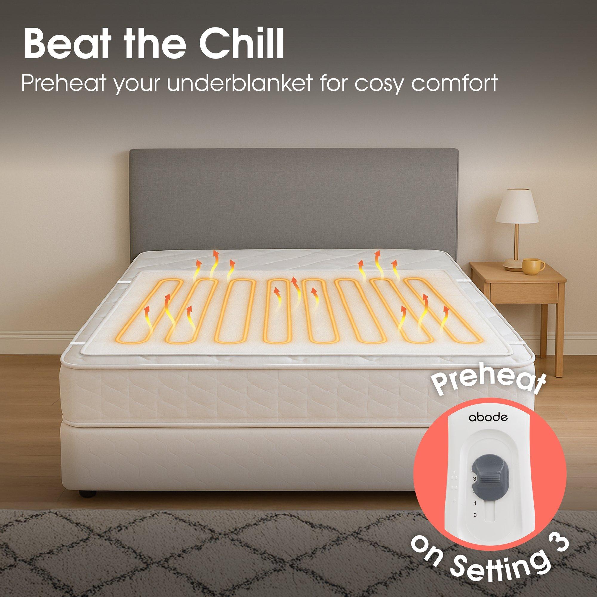 White - Abode - AEDB2002 Double Electric Underblanket - 7