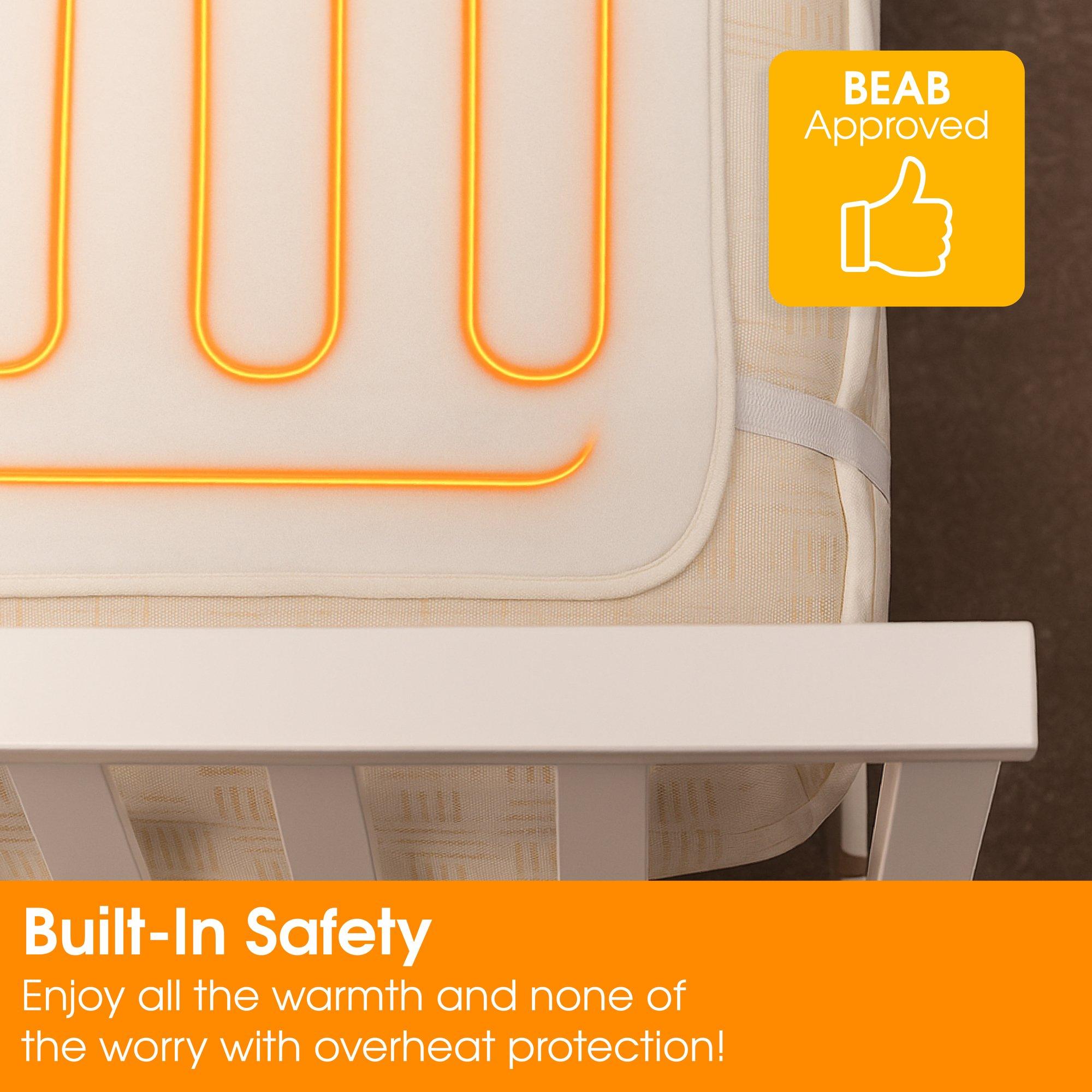 White - Abode - AESB1001 Single Electric Underblanket in White - 5