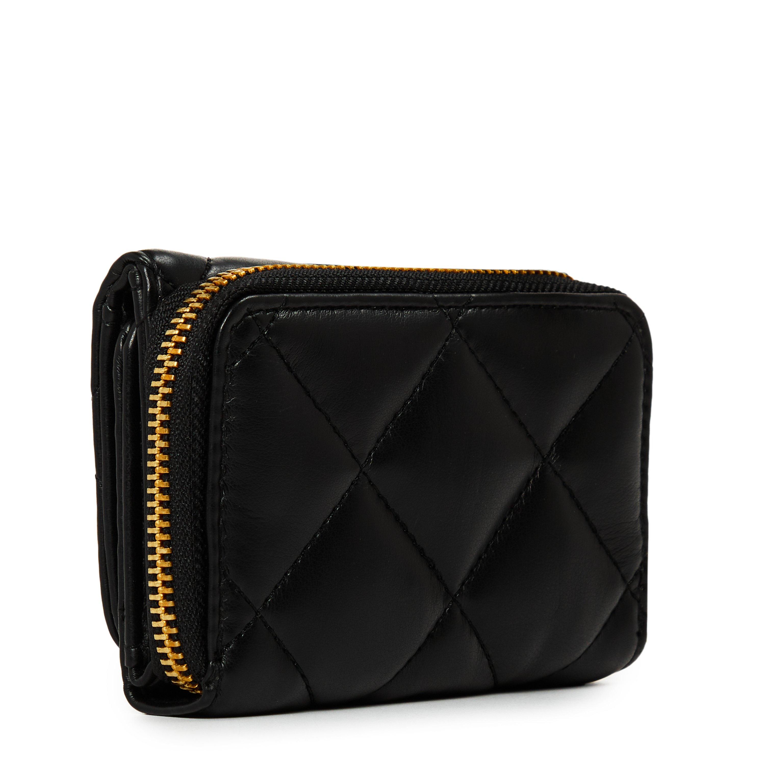 Black - Barbour International - Women's Aurora Tri-Fold Quilted Leather Zip Around Purse - 2