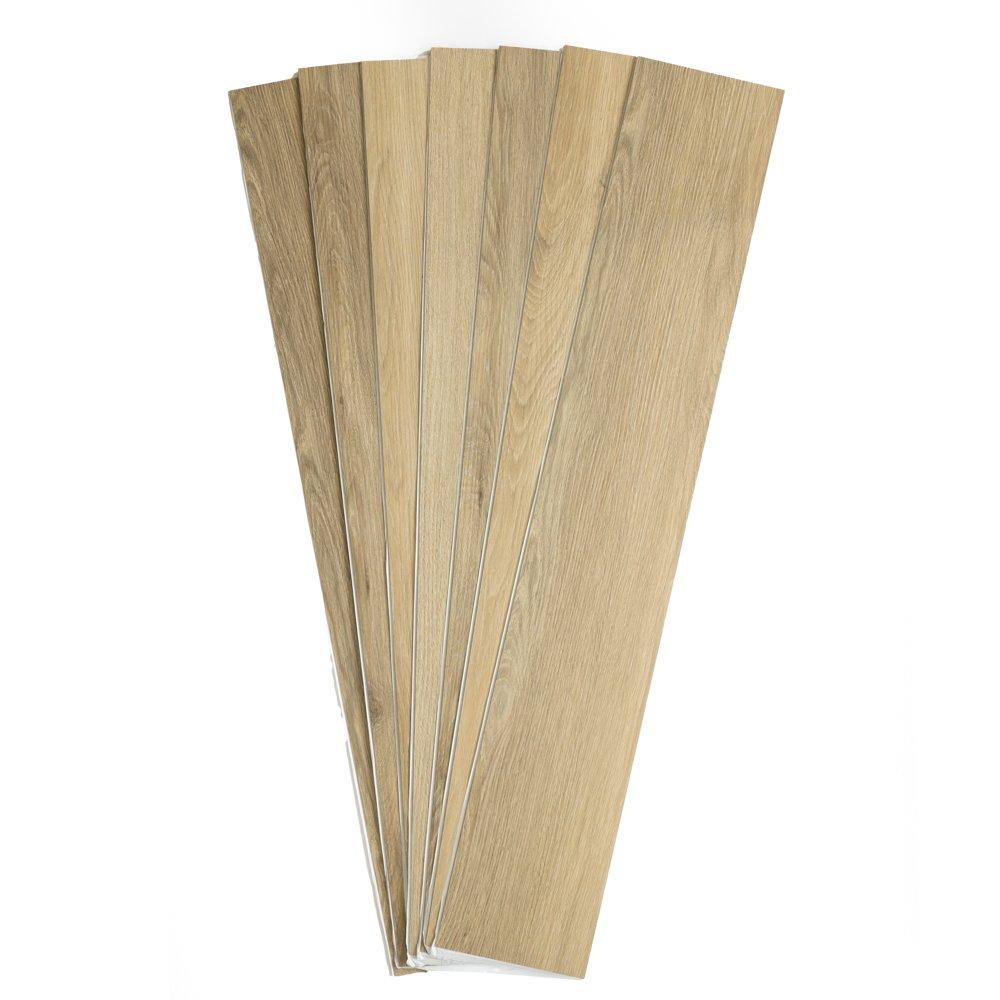 Brown - Floor Pops - Self Adhesive Vinyl Floor Planks Light Oak - 2