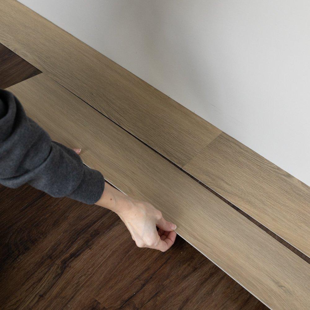 Brown - Floor Pops - Self Adhesive Vinyl Floor Planks Light Oak - 5