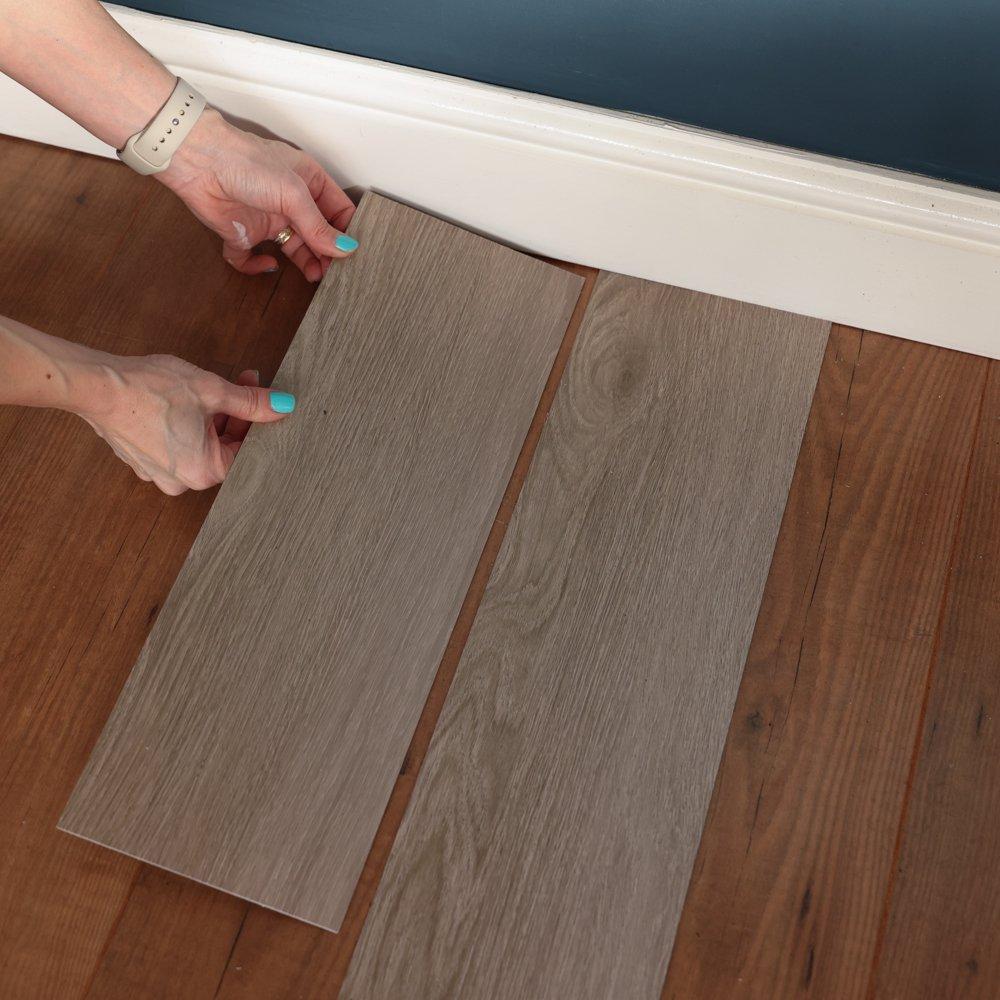 Brown - Floor Pops - Self Adhesive Vinyl Floor Planks Natural Oak - 5