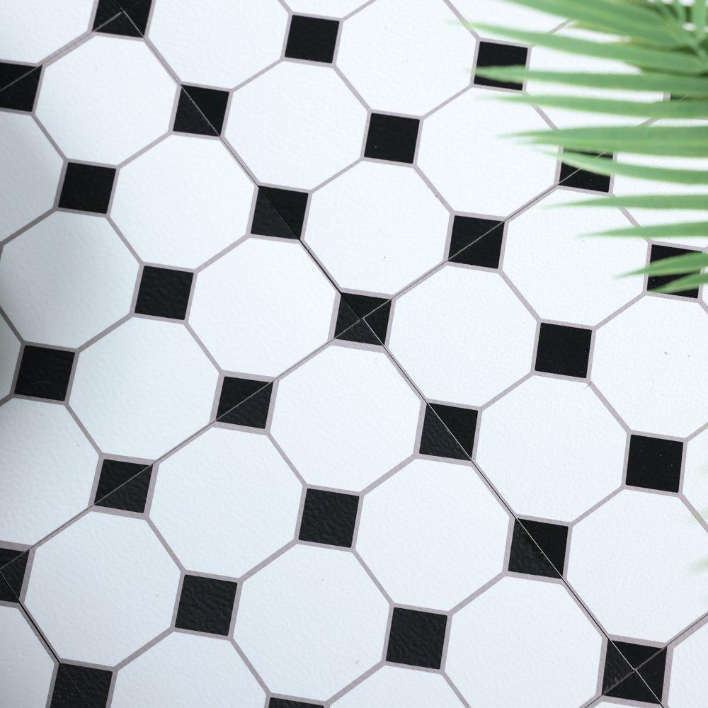 White & Black - Floor Pops - Self Adhesive Vinyl Floor Tiles Hudson - 3